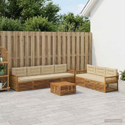 Set vanjskih sofa 8 kom. Prirodna i bež