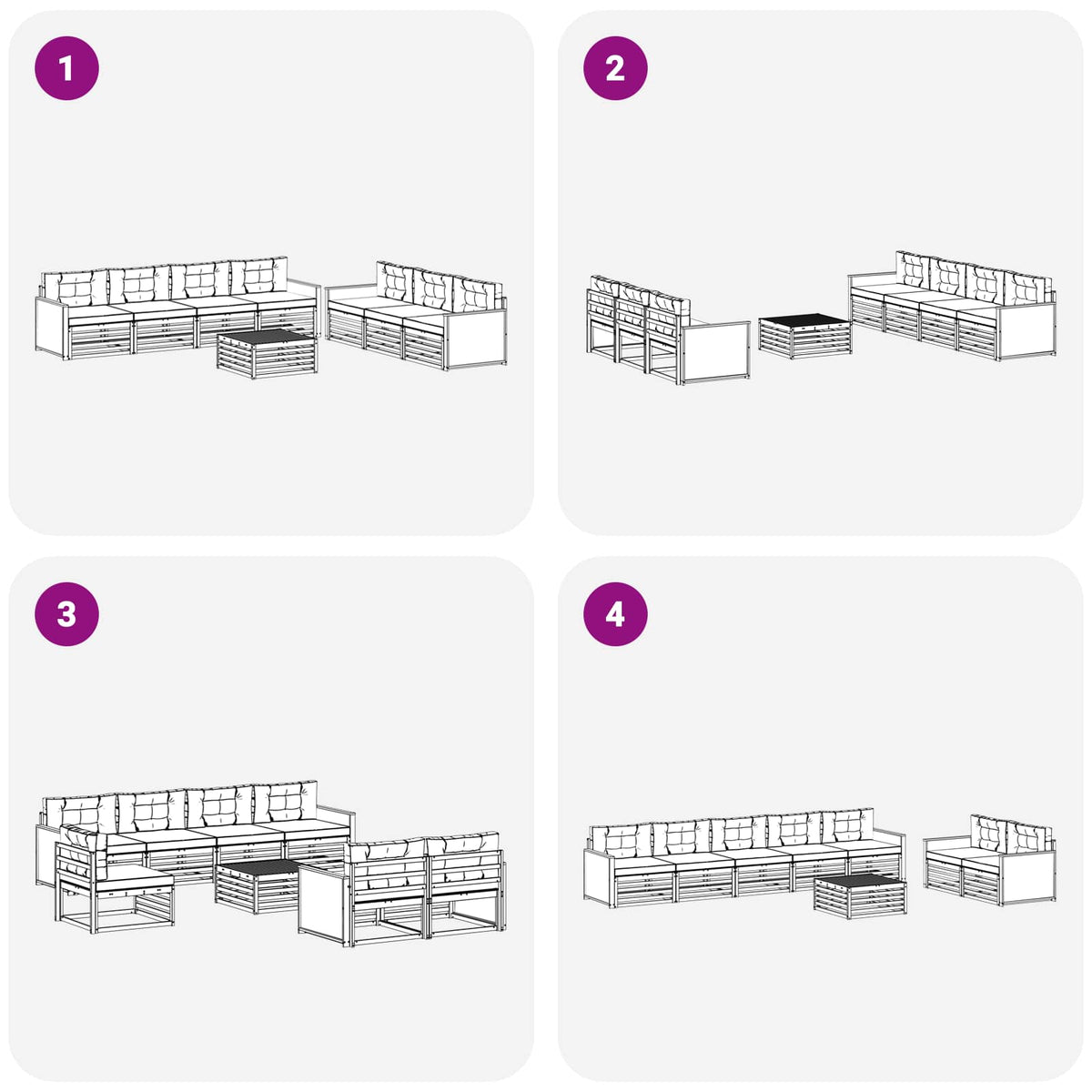 Set vanjskih sofa 8 kom. Prirodna i bež
