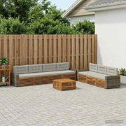 Set vanjskih sofa 8 kom. Prirodna i svjetlosiva Poliester