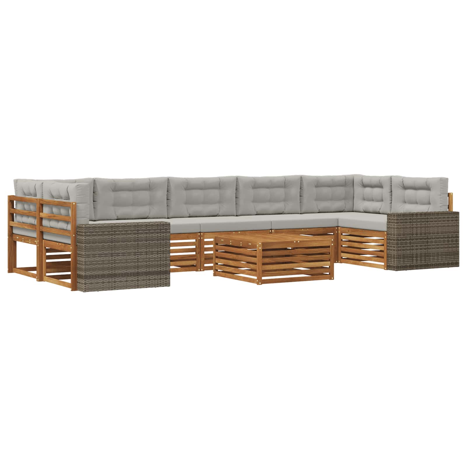 Set vanjskih sofa 8 pcs Prirodna i svjetlosiva