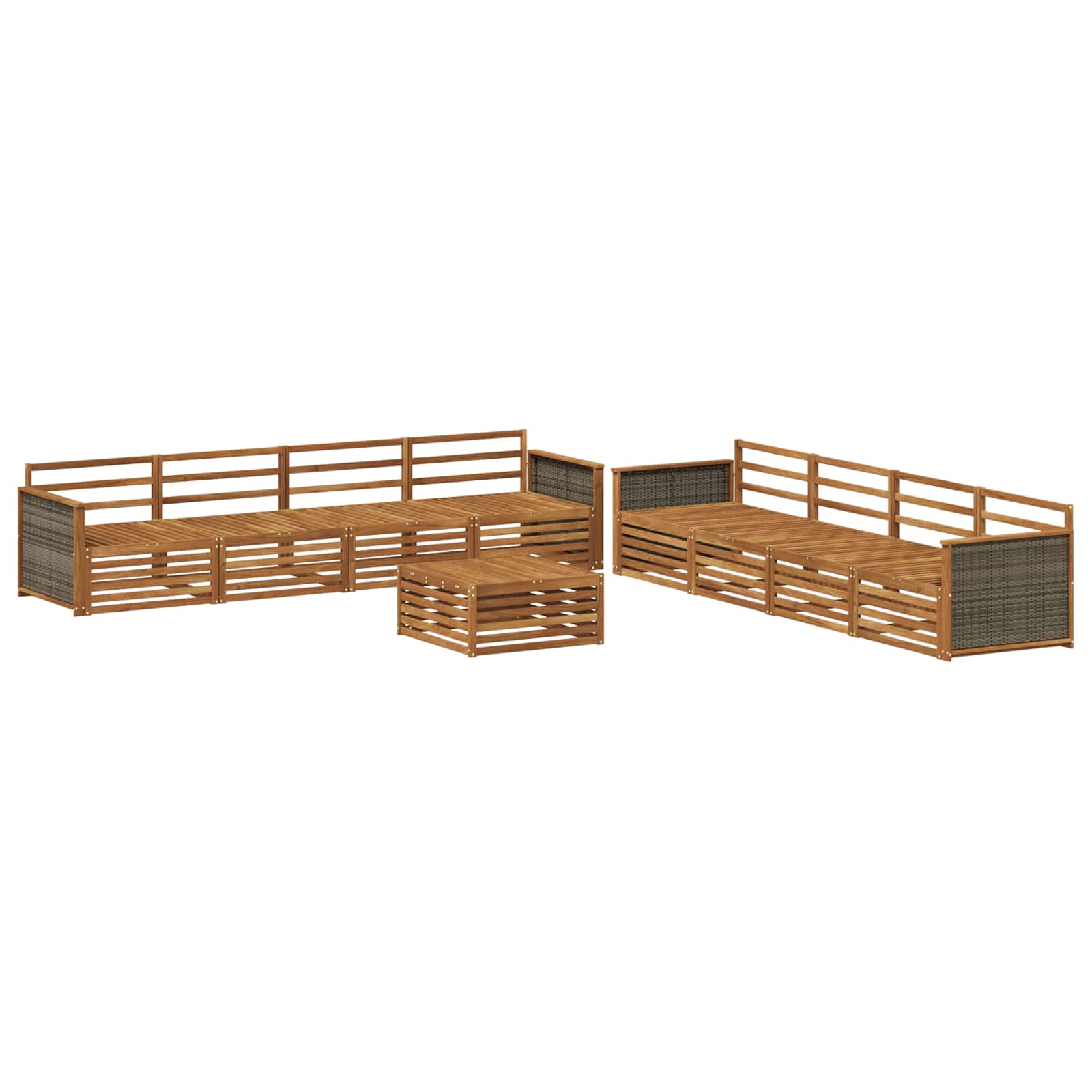 Set vanjskih sofa 9 kom. Prirodna Čvrsto drvo akacije
