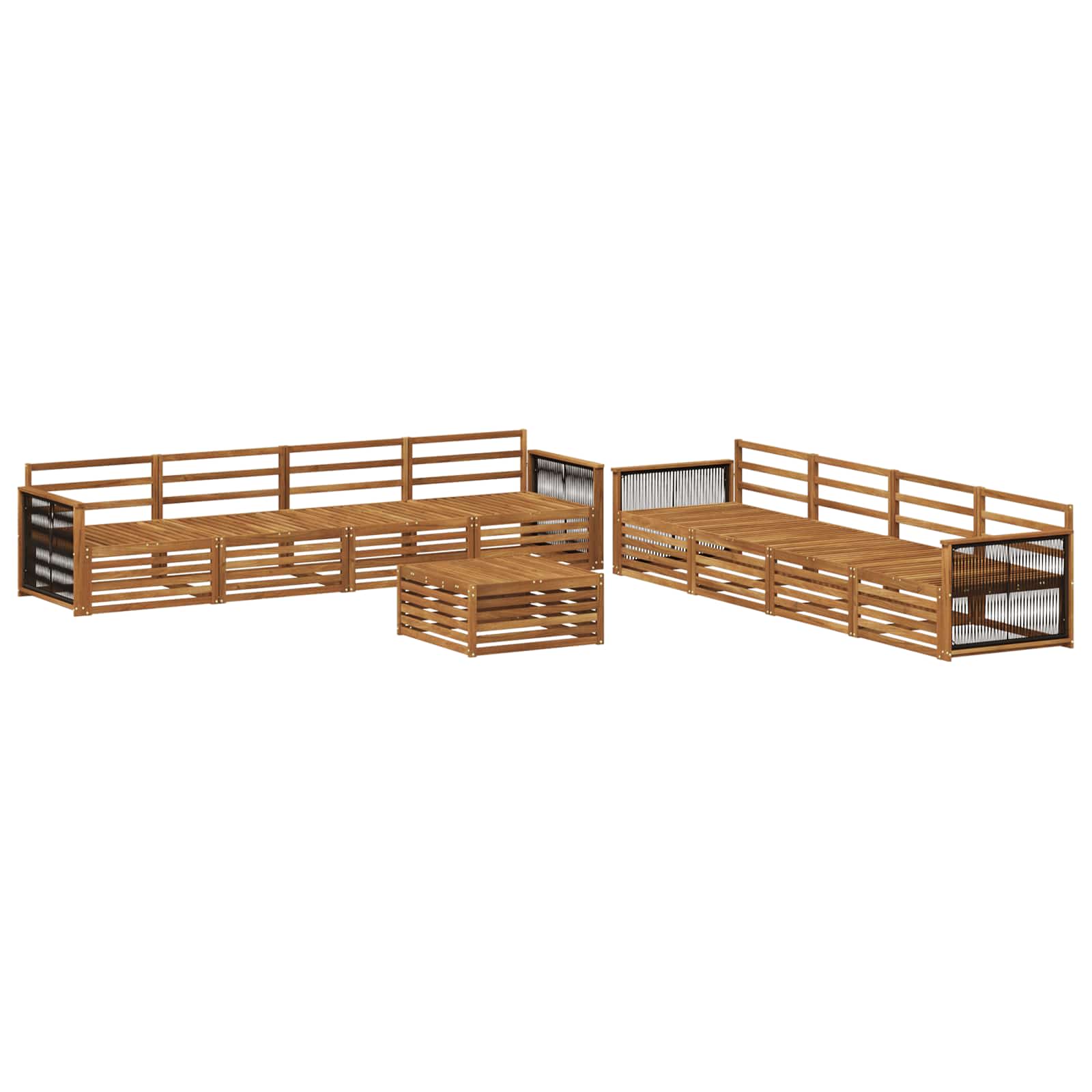 Set vanjskih sofa 9 kom. Prirodna Čvrsto drvo akacije