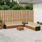 Set vanjskih sofa s jastukom 9 pcs Prirodna i bež Poliester