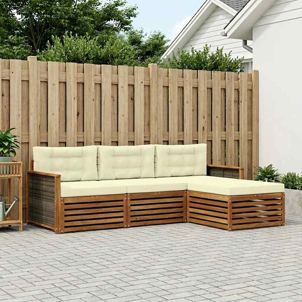 Set vanjskih sofa Prirodna i krem 249,5 x 162,5 x 73 cm