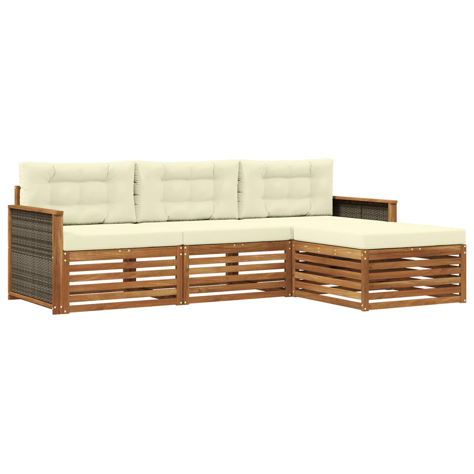 Set vanjskih sofa Prirodna i krem 249,5 x 162,5 x 73 cm