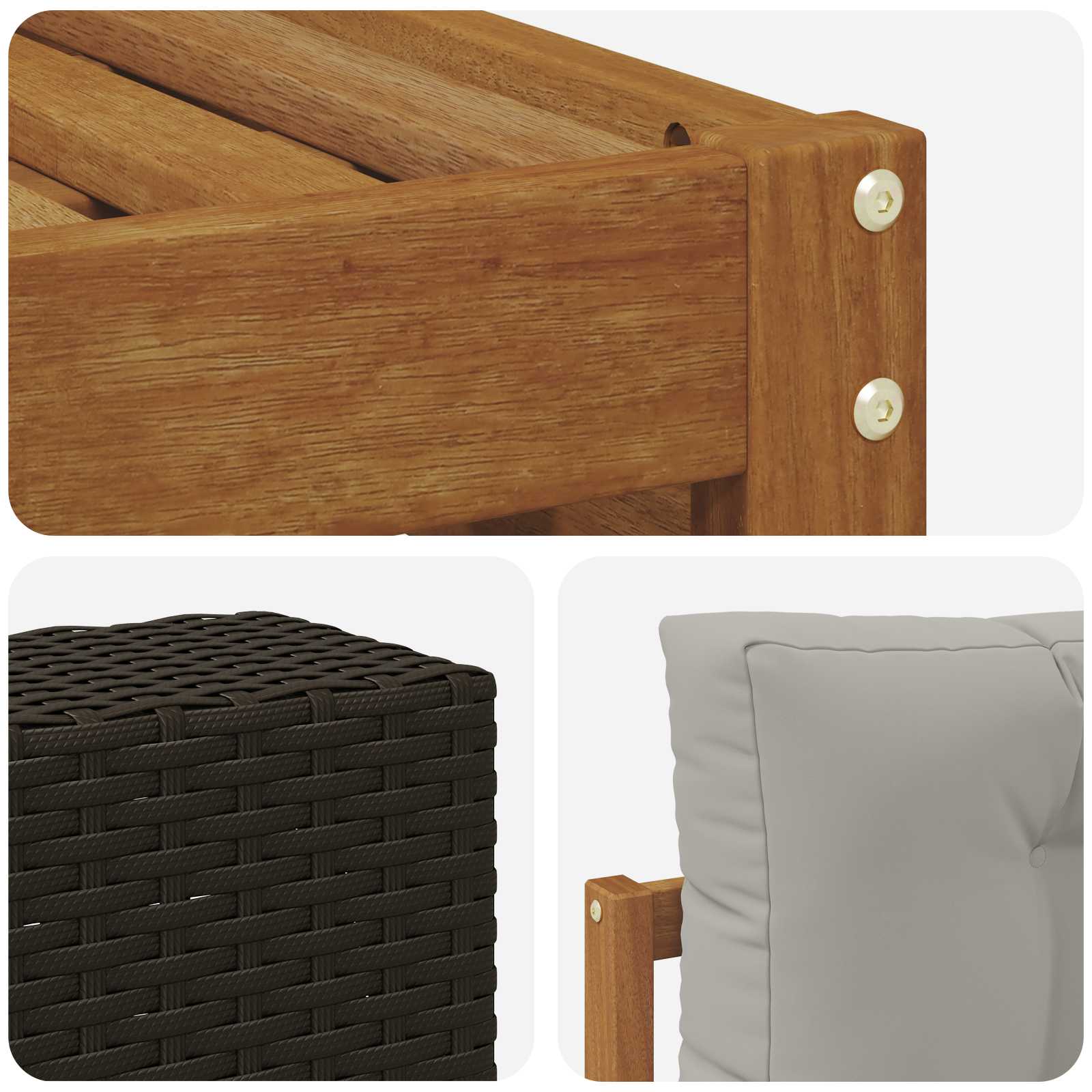 Set vanjskih sofa 4 pcs Prirodna i svjetlosiva Poliester