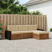 Set vanjskih sofa s jastukom 4 pcs Prirodna i bež Poliester