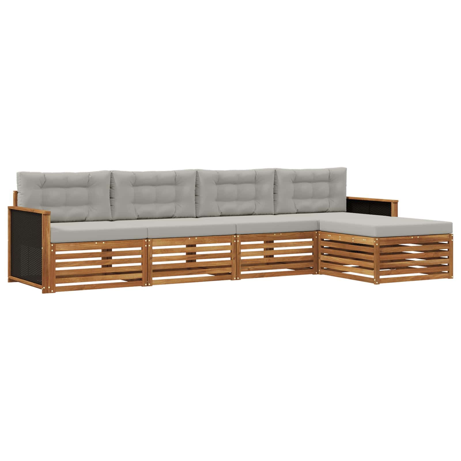 Set vanjskih sofa 5 pcs Prirodna i svjetlosiva Poliester