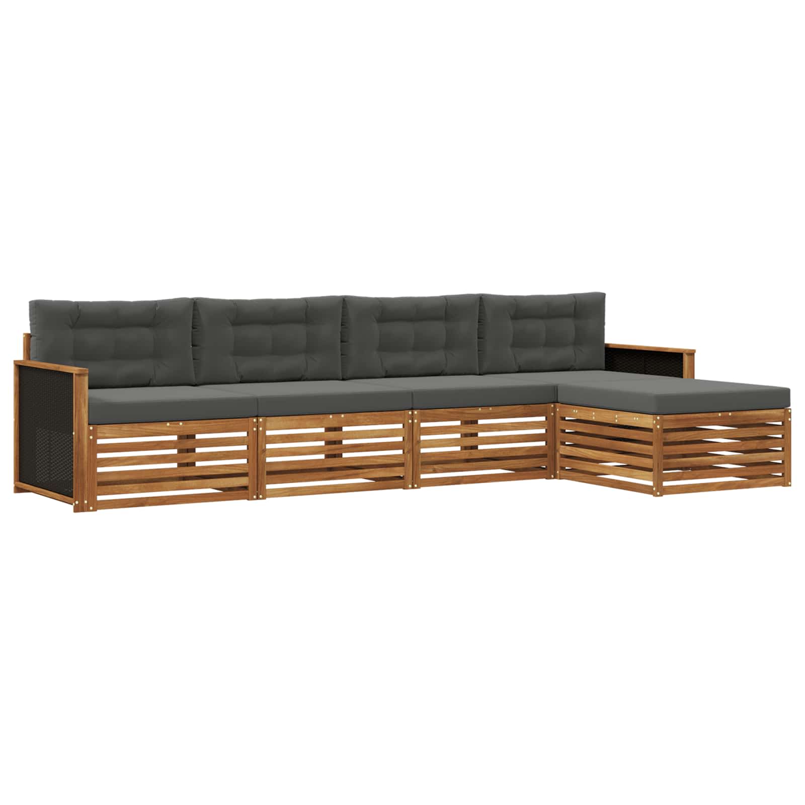 Set vanjskih sofa 5 pcs Prirodna i antracit Poliester