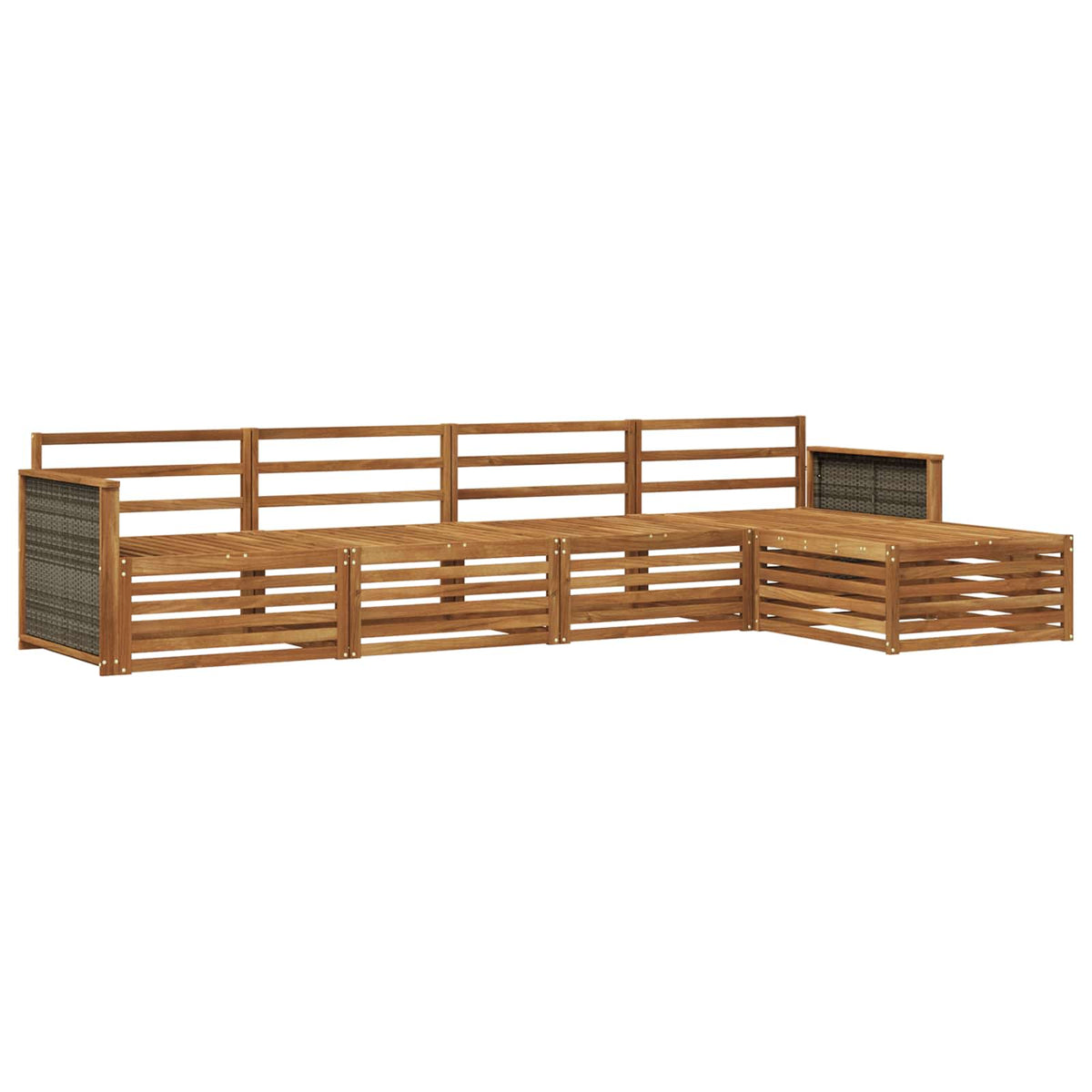 Set vanjskih sofa 5 kom. Prirodna Čvrsto drvo akacije 329 x 162,5 x 73 cm
