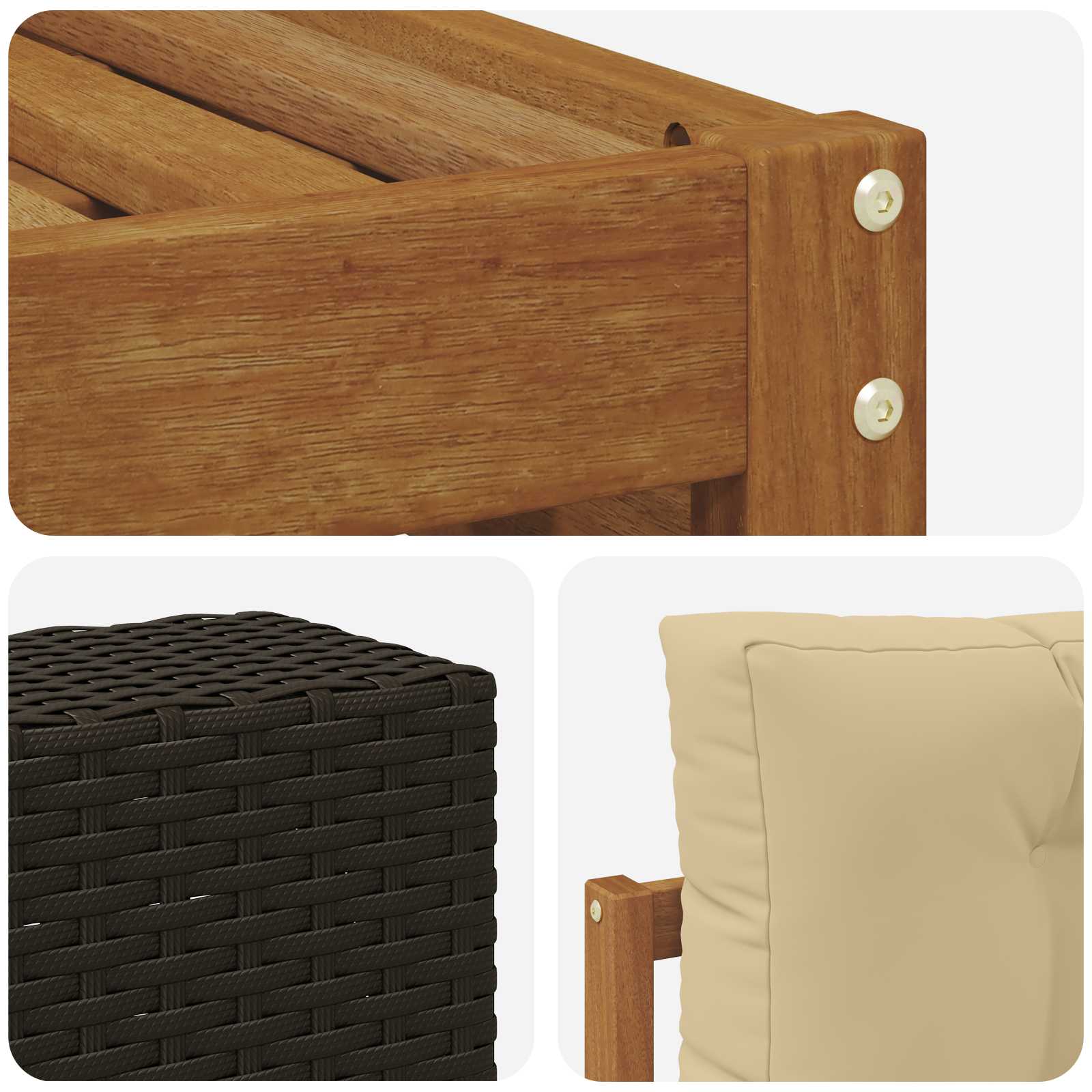 Set vanjskih sofa s jastukom 5 pcs Prirodna i bež Poliester
