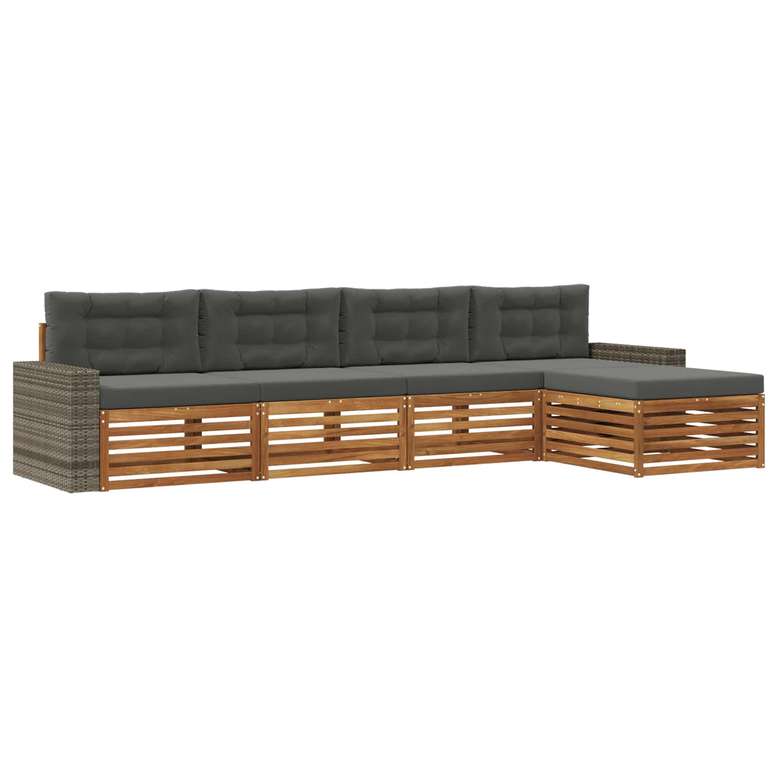 Set vanjskih sofa 5 pcs Prirodna i antracit Poliester