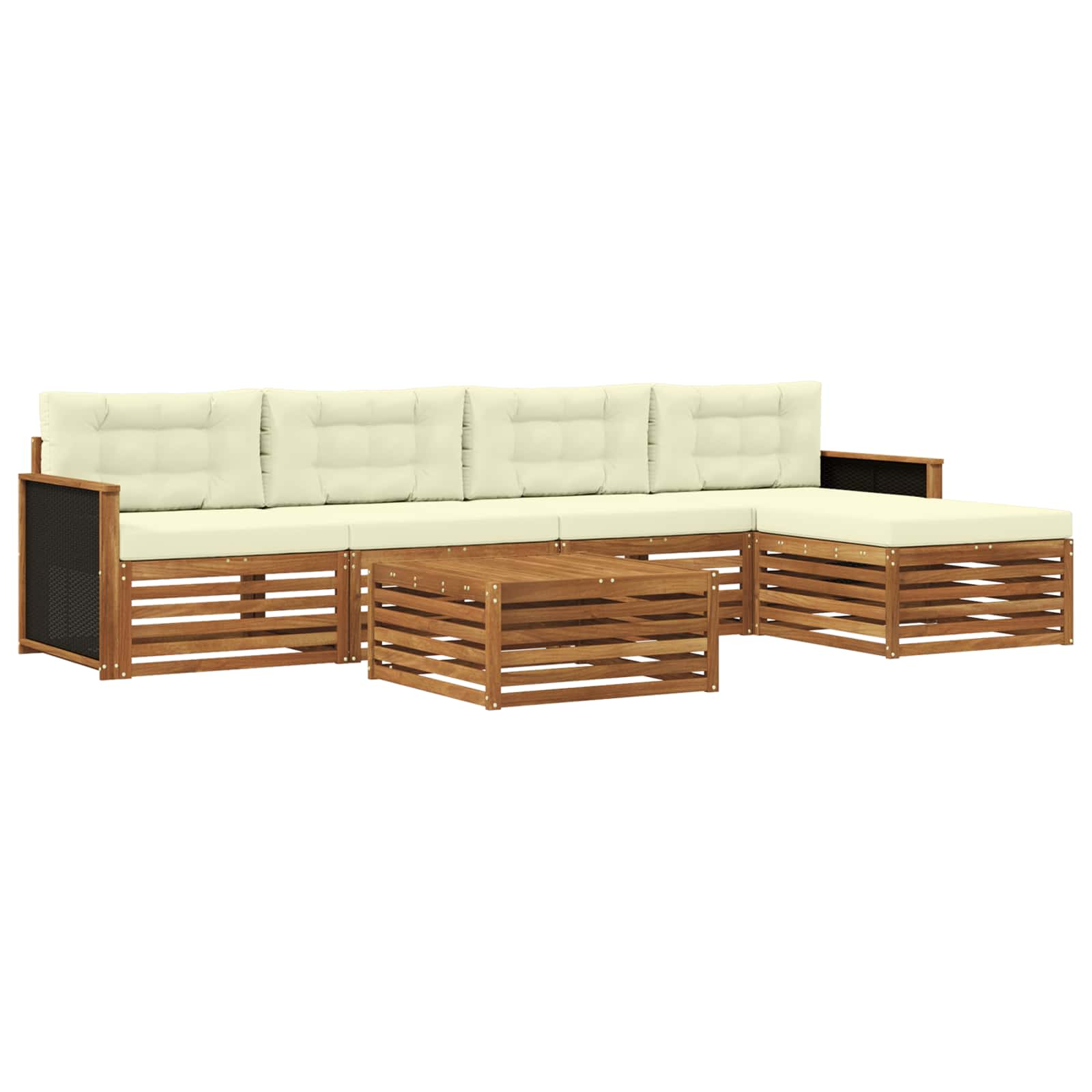 Set vanjskih sofa 6 pcs Prirodna i krem 79 x 79 x 37 cm