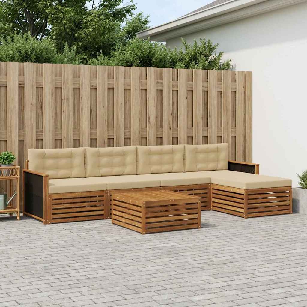 Set vanjskih sofa 6 pcs Prirodna i bež 79 x 79 x 37 cm