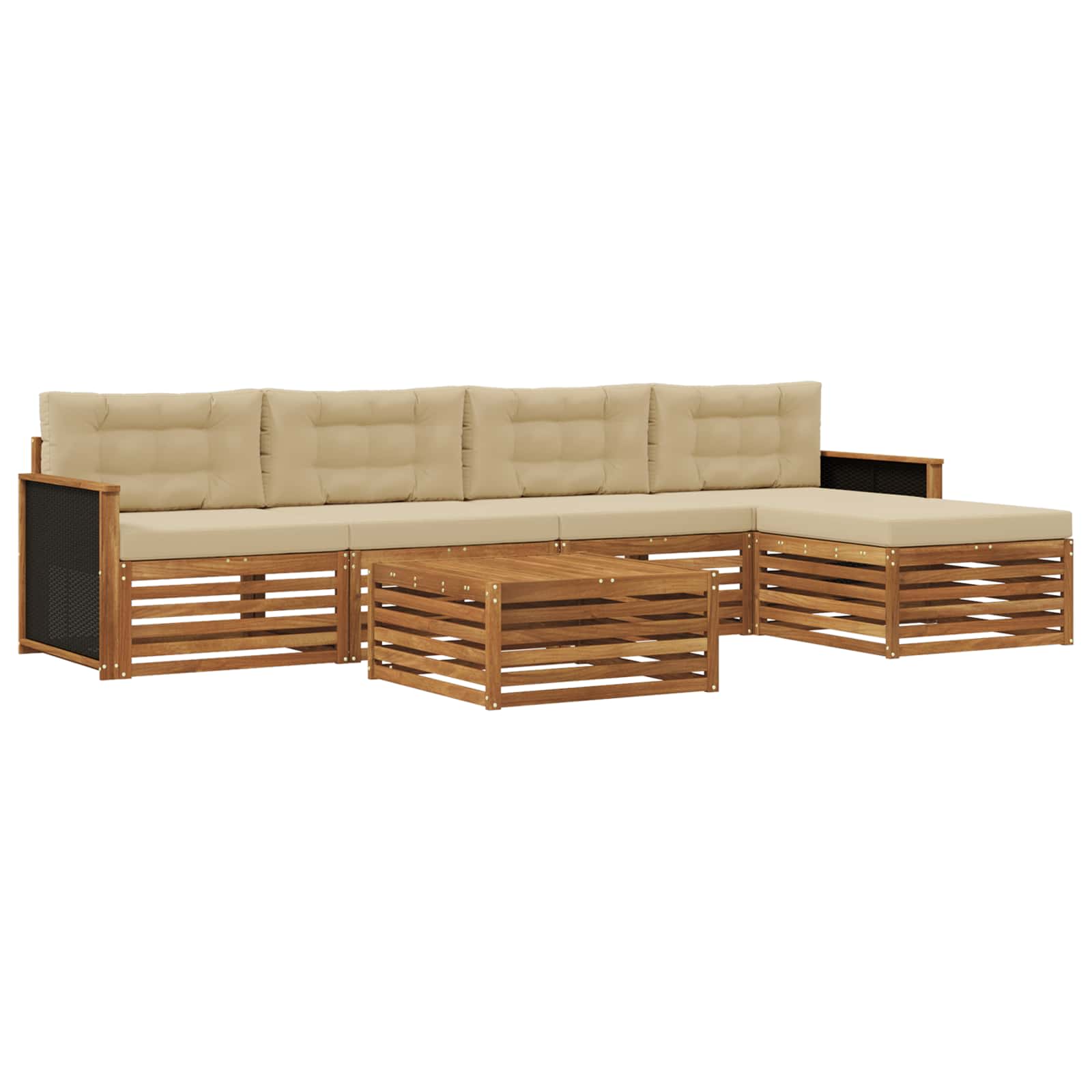 Set vanjskih sofa 6 pcs Prirodna i bež 79 x 79 x 37 cm