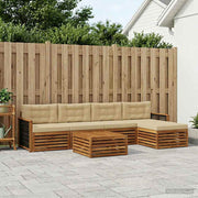 Set vanjskih sofa 6 kom. Prirodna i bež