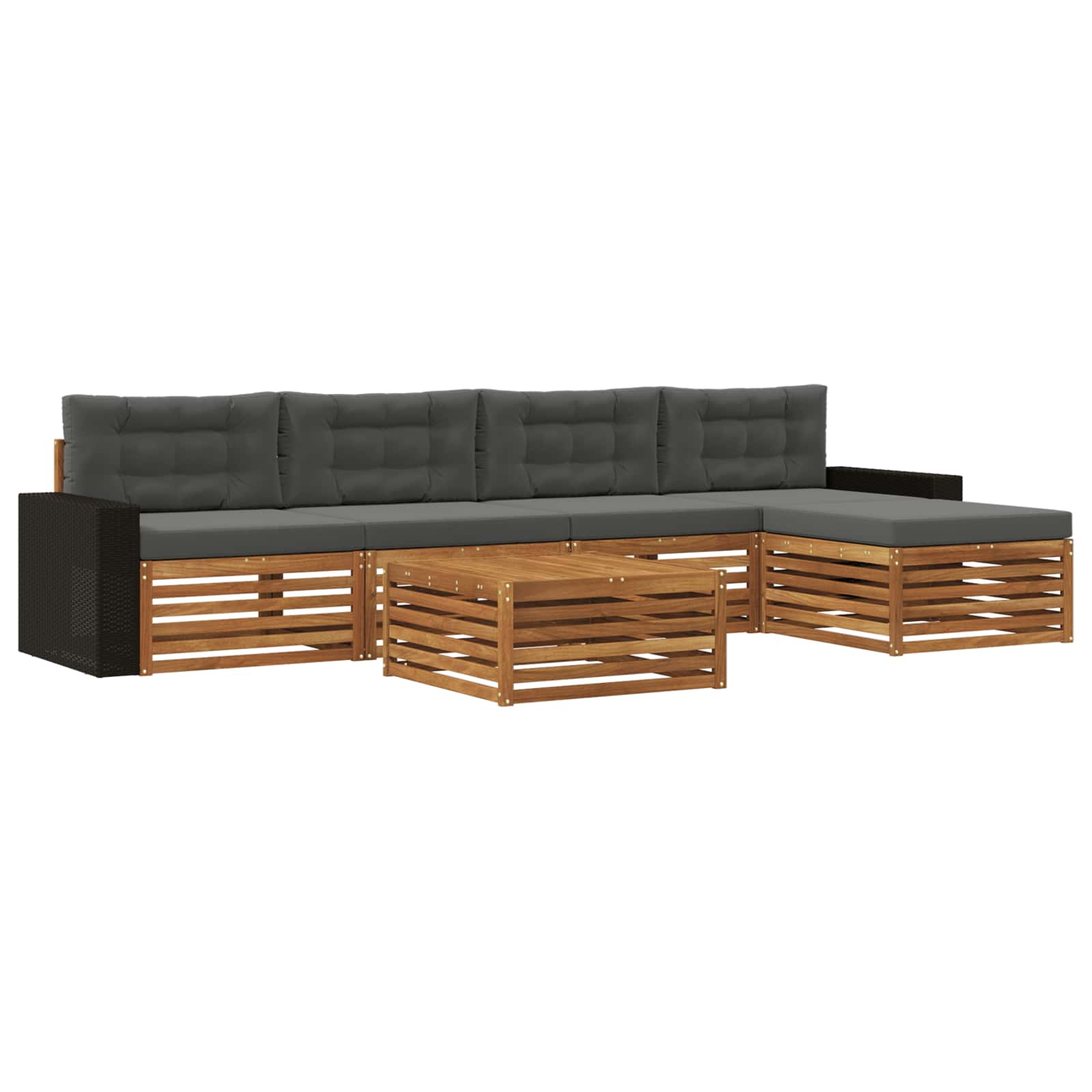 Set vanjskih sofa 6 pcs Prirodna i antracit 79 x 79 x 37 cm