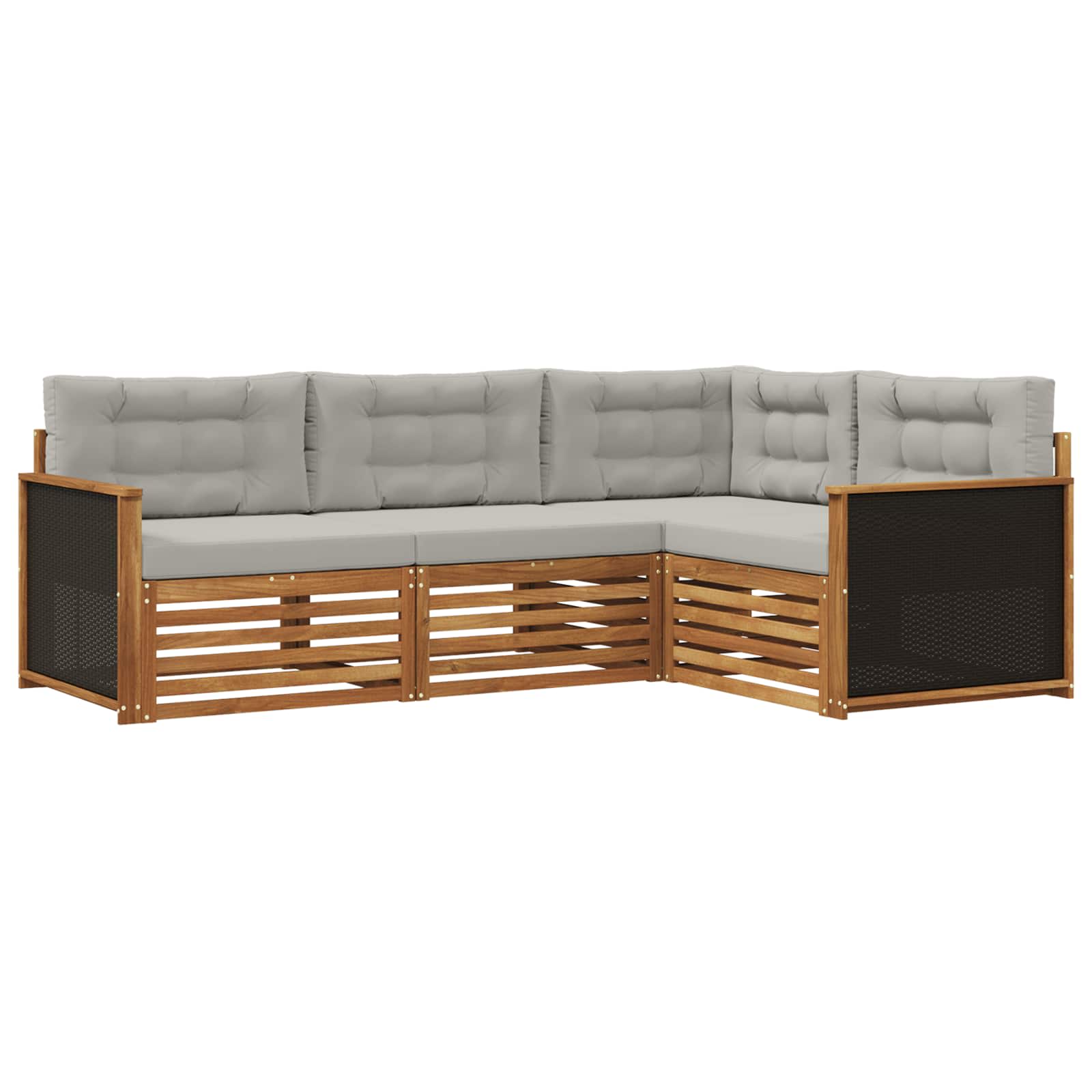 Set vanjskih sofa 4 pcs Prirodna i svjetlosiva