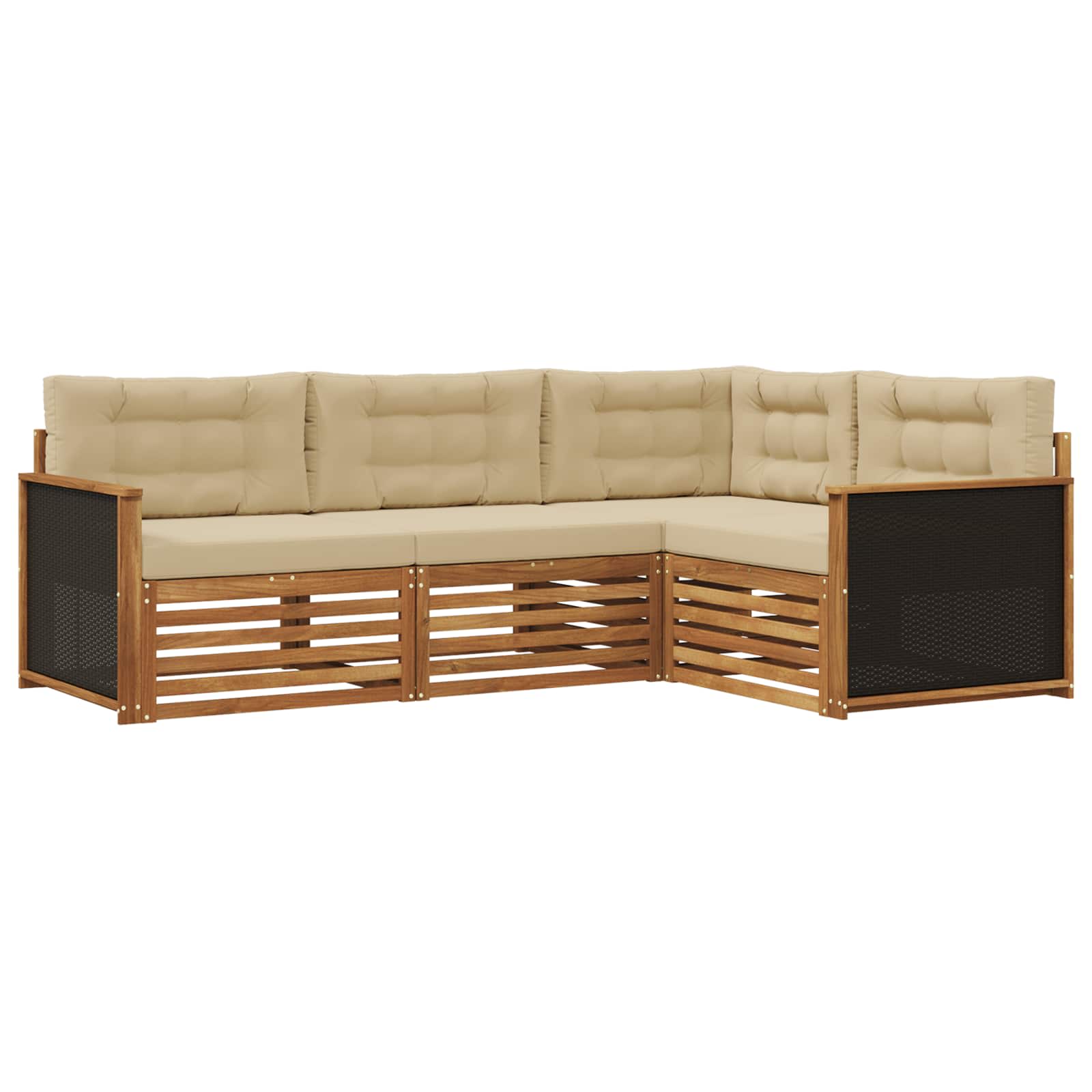 Set vanjskih sofa 4 pcs Prirodna i bež 247,5 x 168,5 x 73 cm