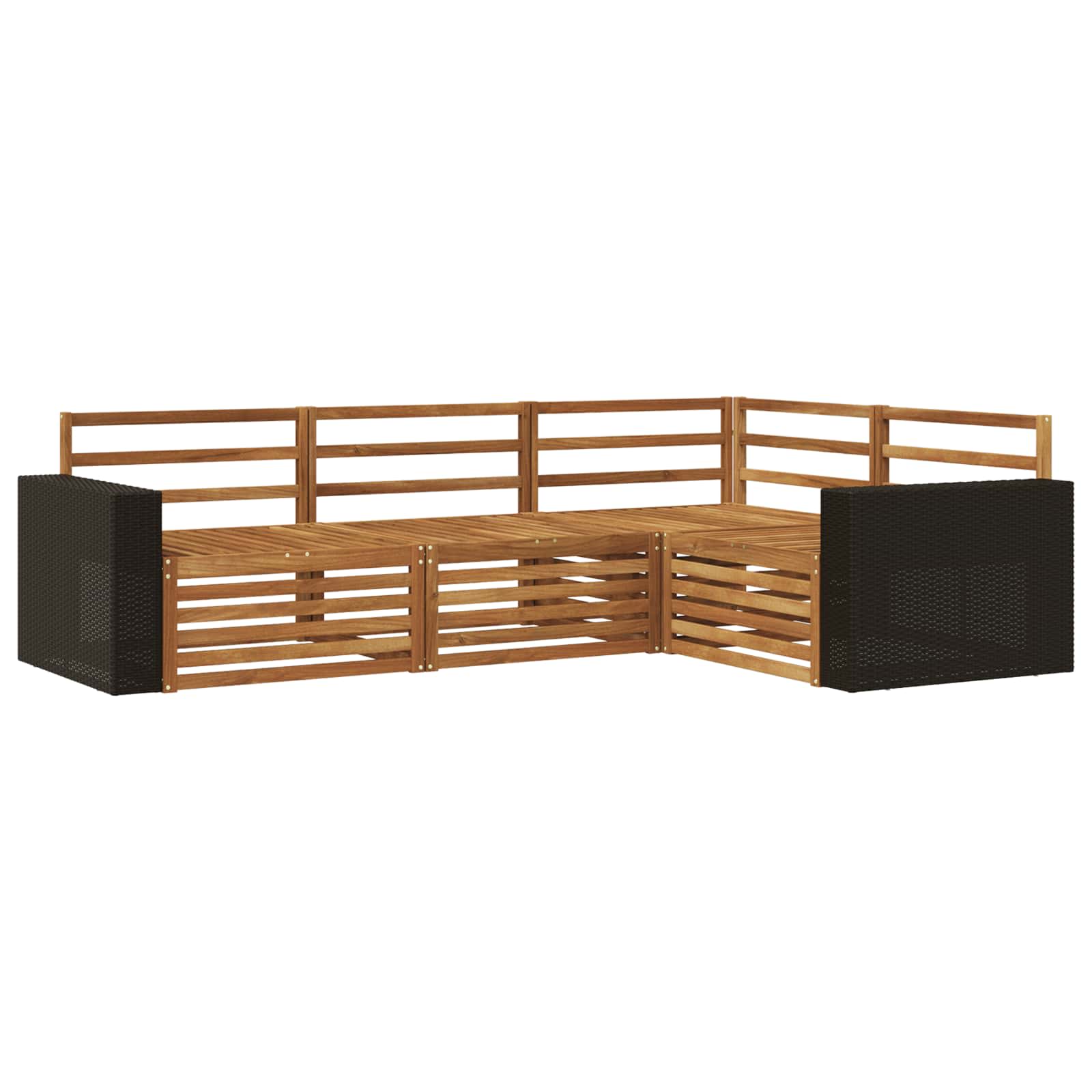 Set vanjskih sofa 4 pcs Prirodna 255,5 x 176,5 x 73 cm