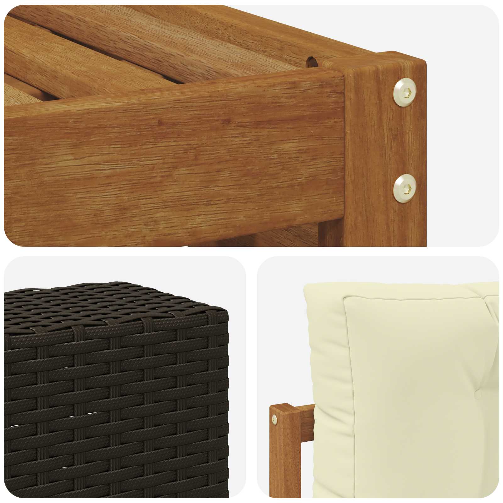 Set vanjskih sofa 5 pcs Prirodna i krem 79 x 79 x 37 cm