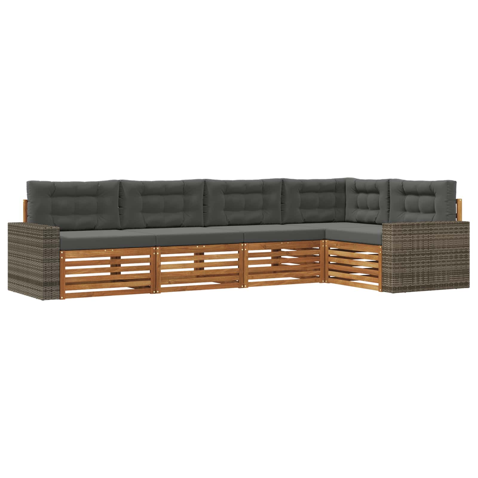 Set vanjskih sofa 5 pcs Prirodna i antracit 331 x 172,5 x 73 cm