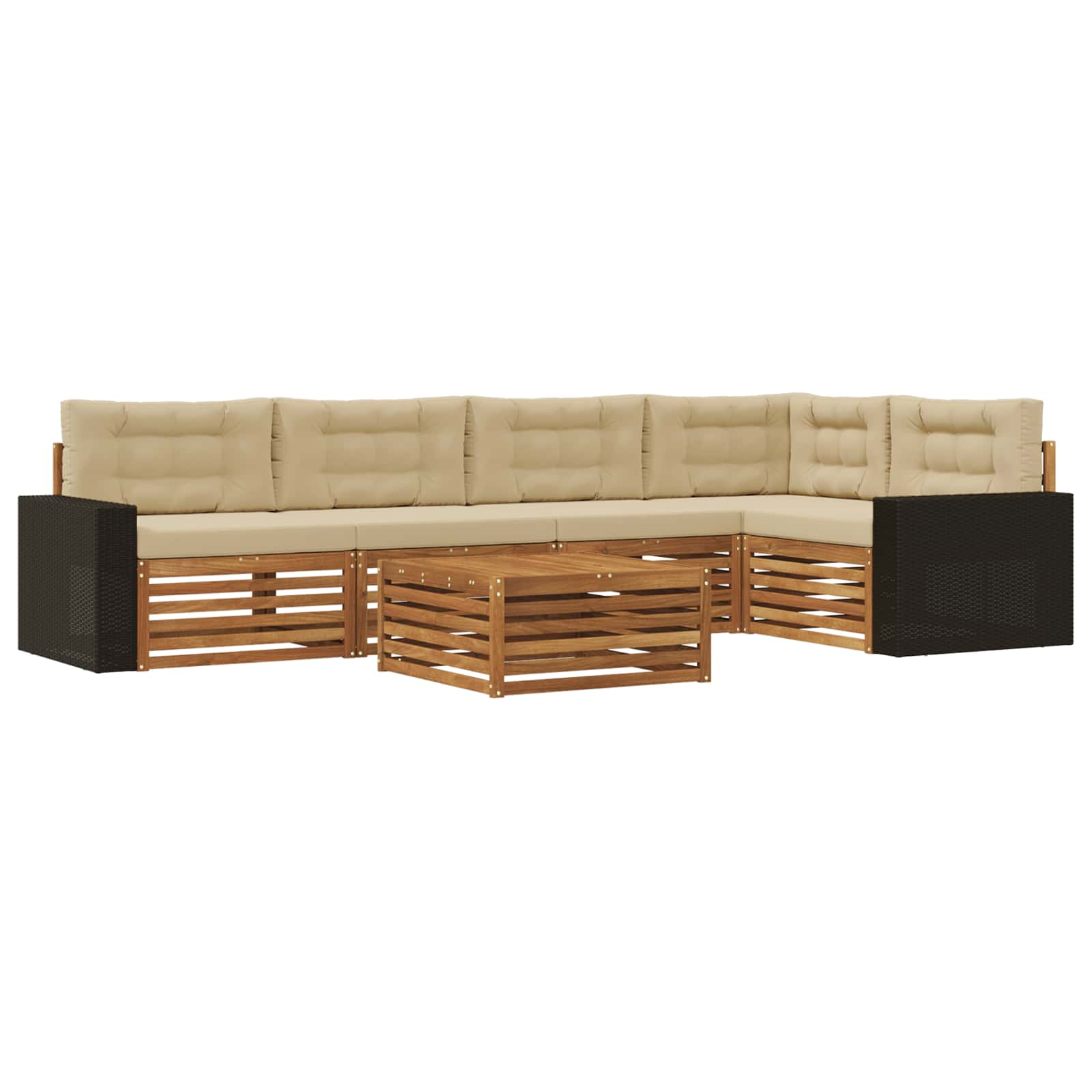 Set vanjskih sofa 6 pcs Prirodna i bež 79 x 79 x 37 cm