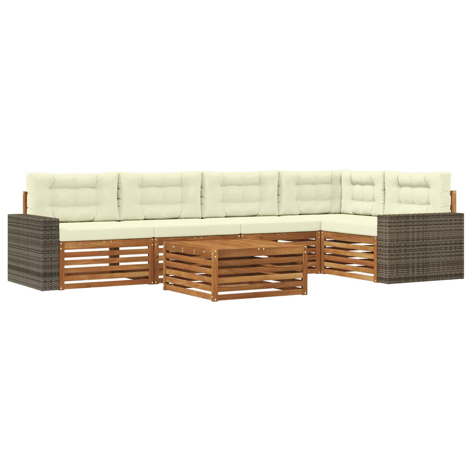 Set vanjskih sofa 6 pcs Prirodna i krem 79 x 79 x 37 cm