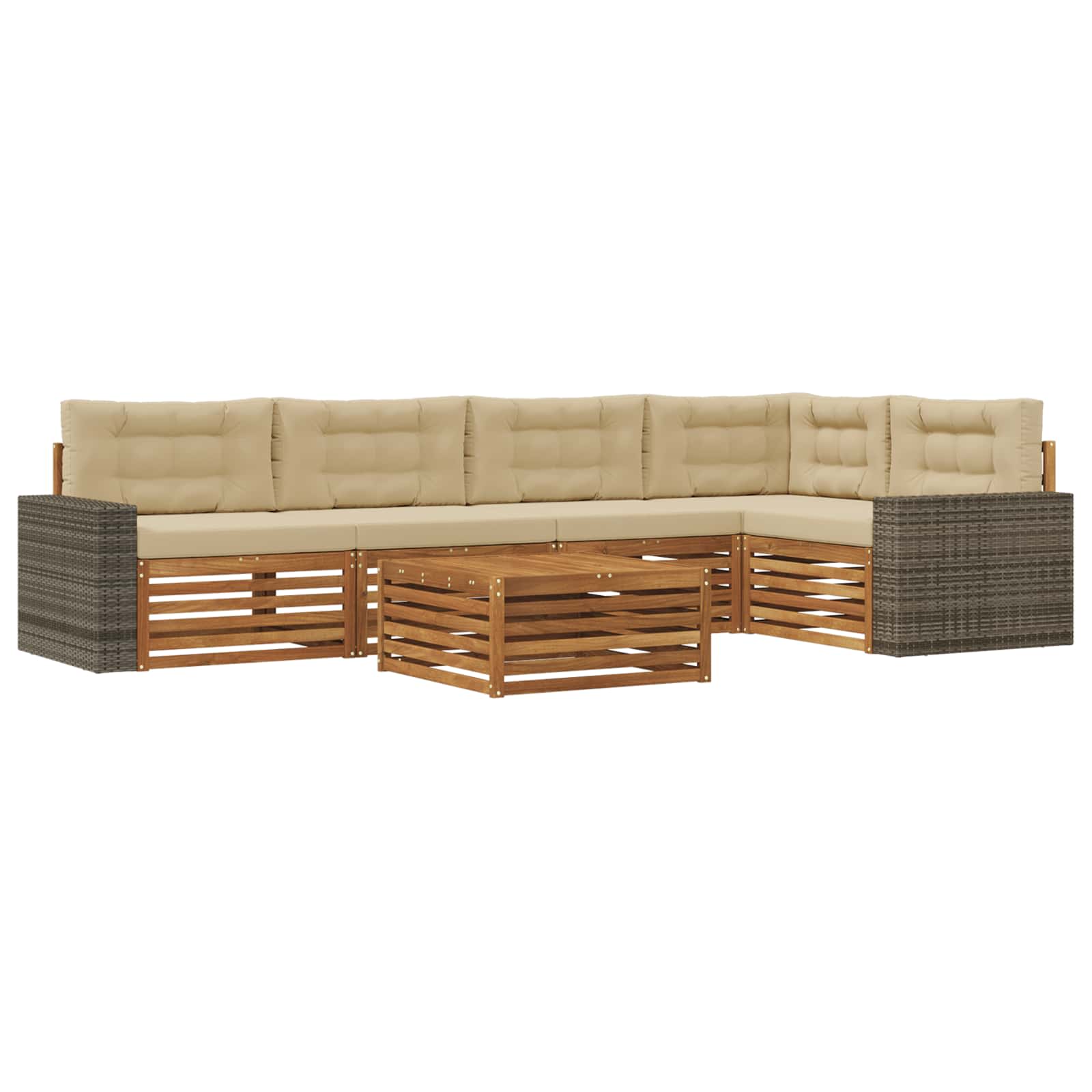 Set vanjskih sofa 6 pcs Prirodna i bež 79 x 79 x 37 cm