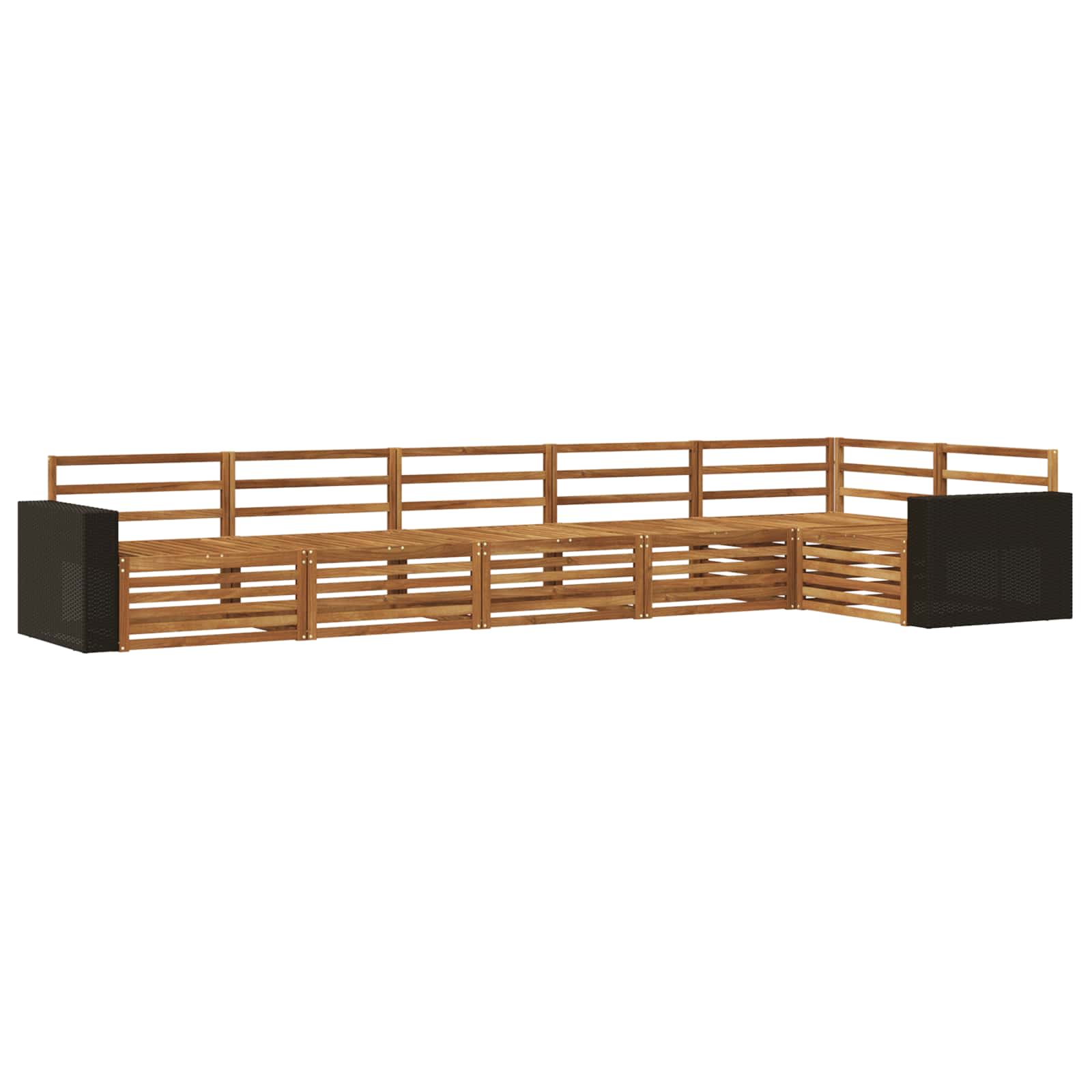 Set vanjskih sofa 6 pcs Prirodna 402 x 172,5 x 73 cm
