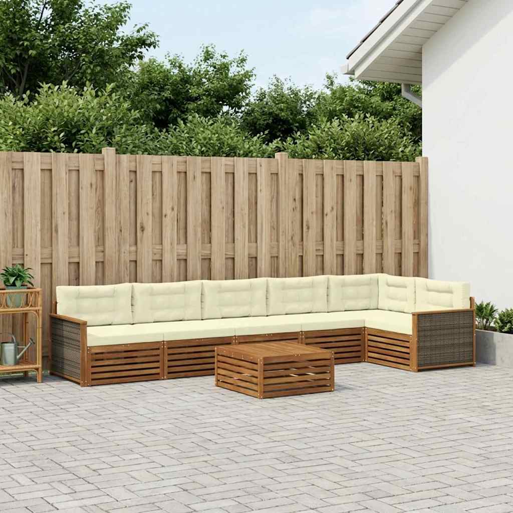 Set vanjskih sofa 7 kom. Prirodna i krem
