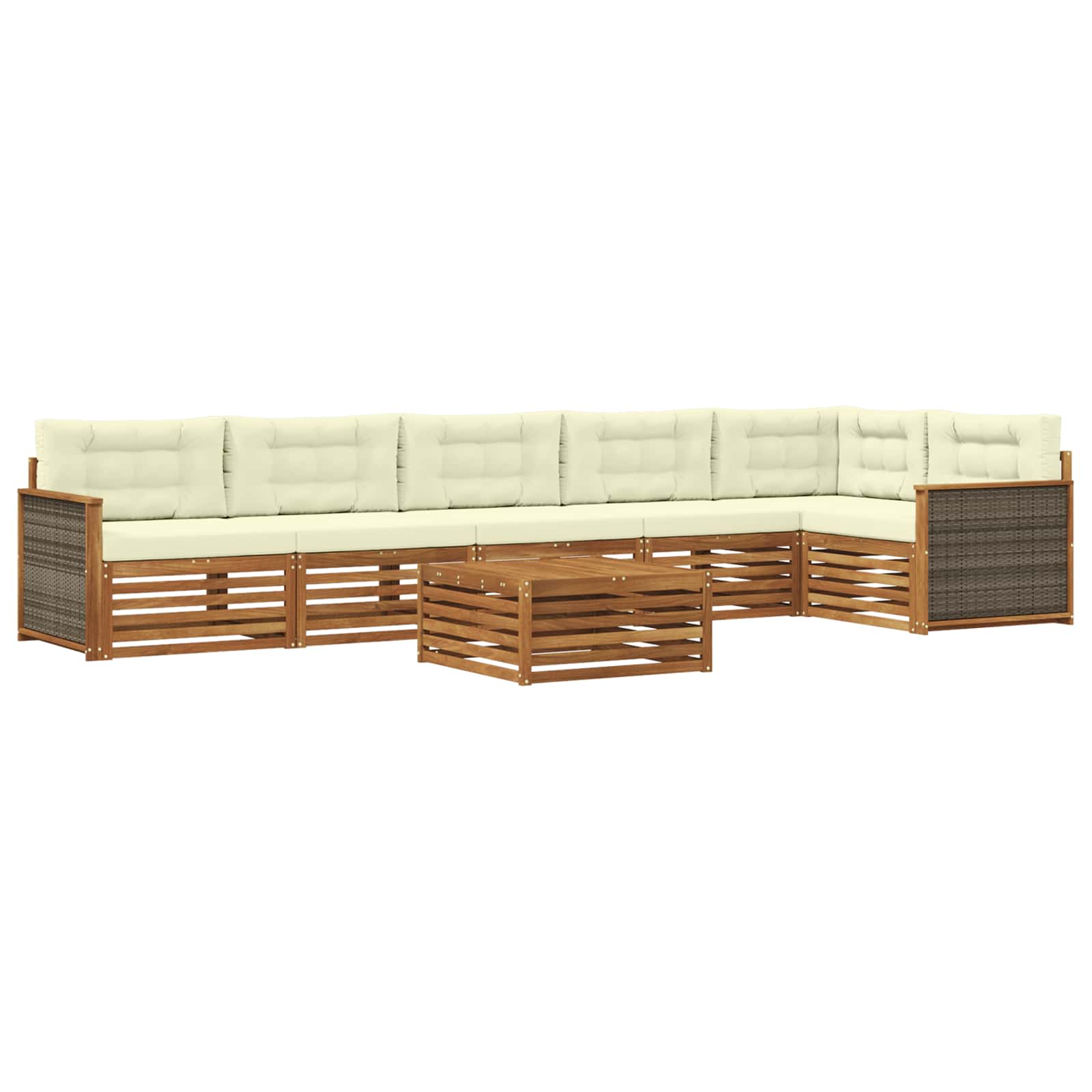Set vanjskih sofa 7 kom. Prirodna i krem