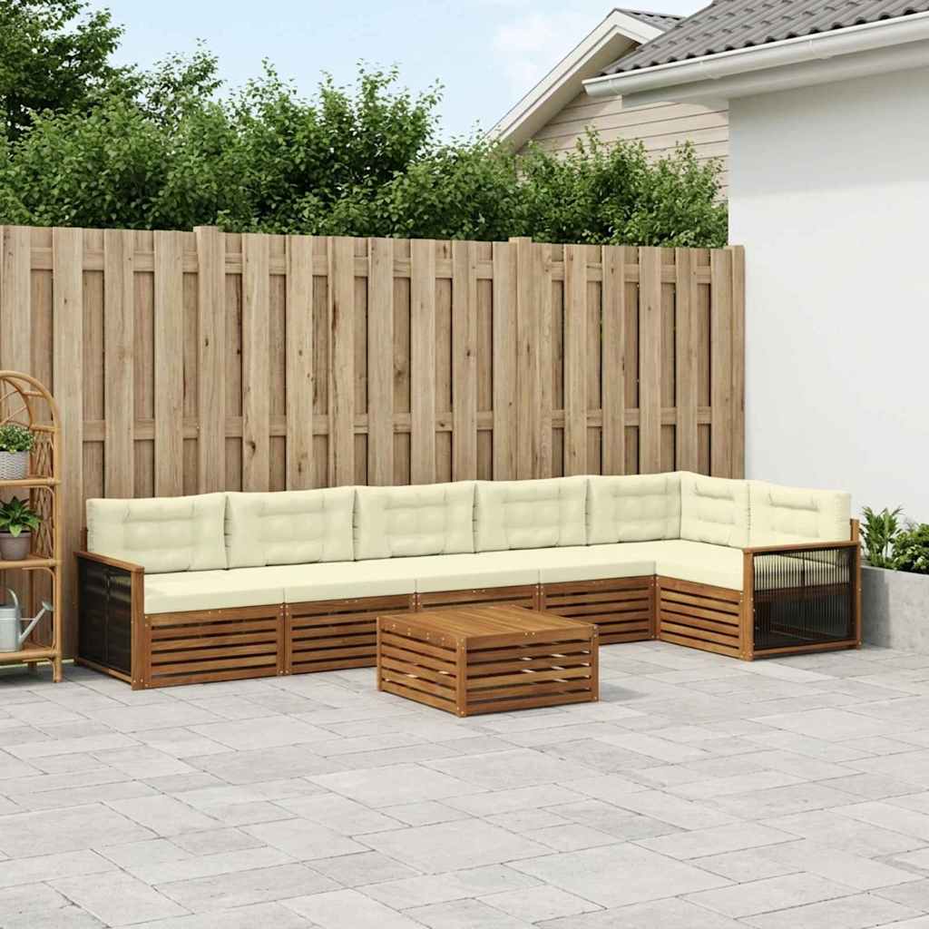 Set vanjskih sofa 7 kom. Prirodna i krem