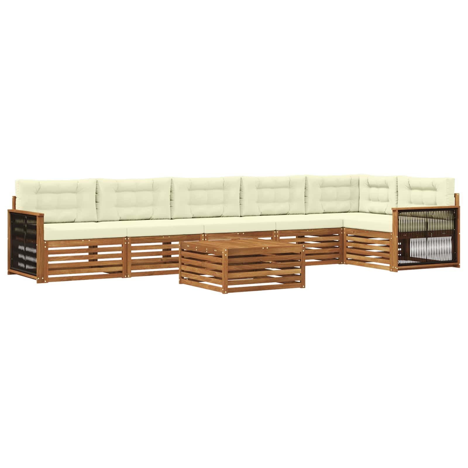 Set vanjskih sofa 7 kom. Prirodna i krem