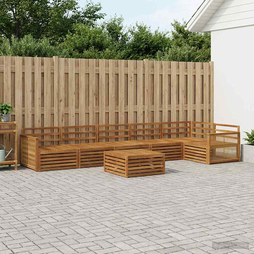 Set vanjskih sofa 7 kom. Prirodna Čvrsto drvo akacije