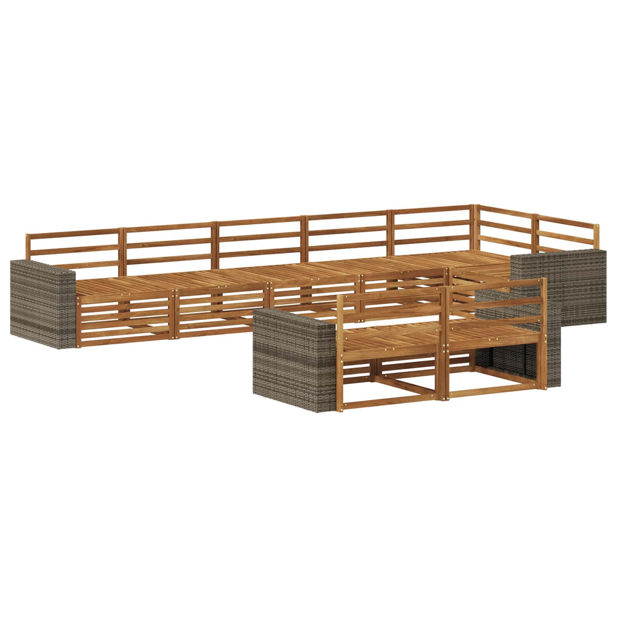 Set vanjskih sofa 8 kom. Prirodna