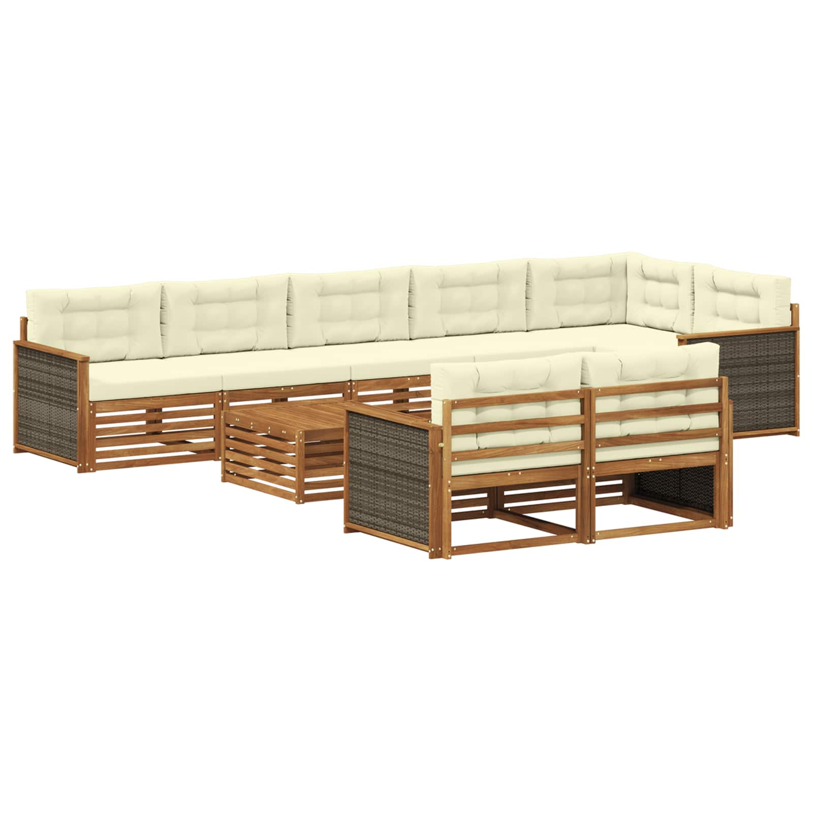 Set vanjskih sofa s jastukom 9 pcs