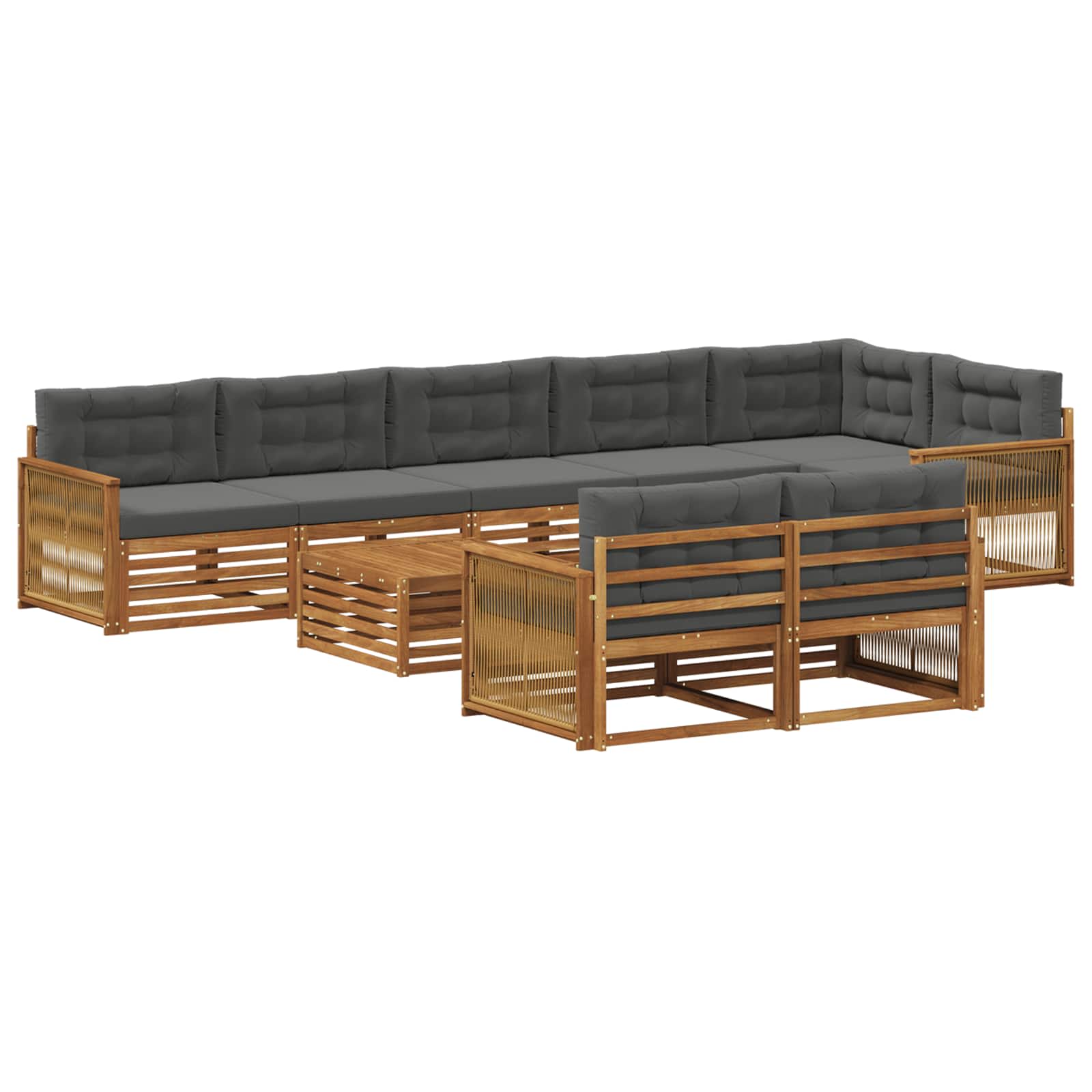 Set vanjskih sofa s jastukom 9 pcs