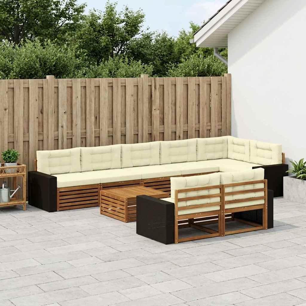 Set vanjskih sofa s jastukom 9 pcs