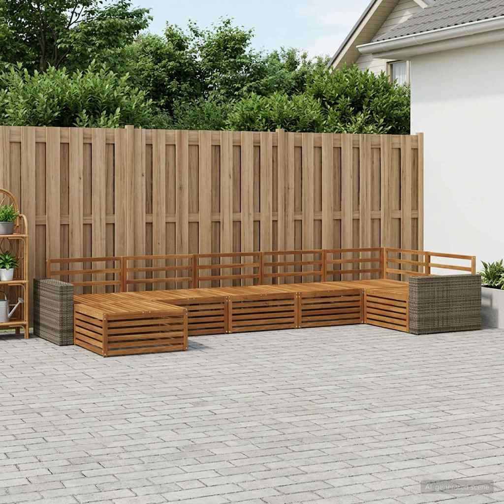 Set vanjskih sofa 7 kom. Prirodna