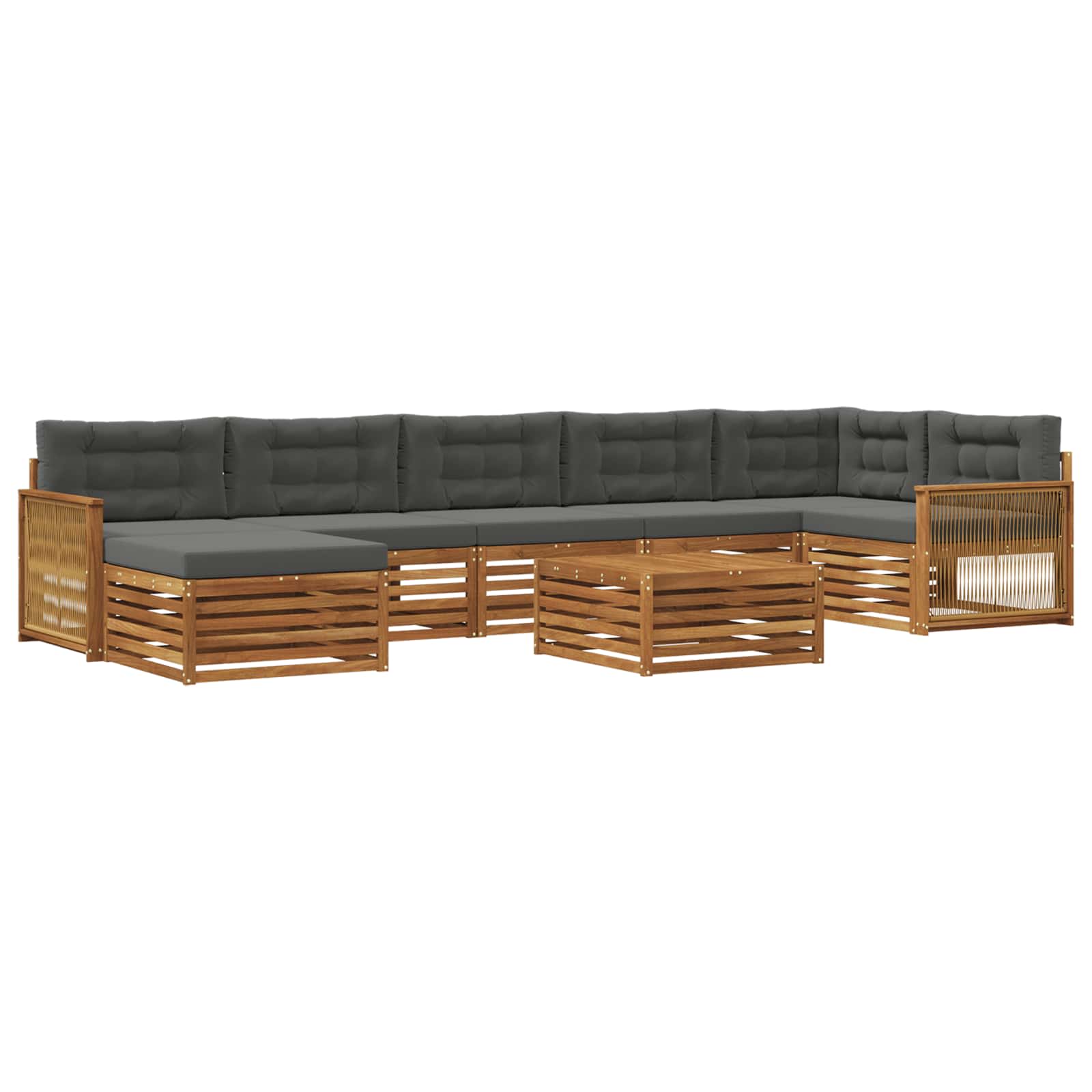 Set vanjskih sofa 8 pcs Prirodna i antracit