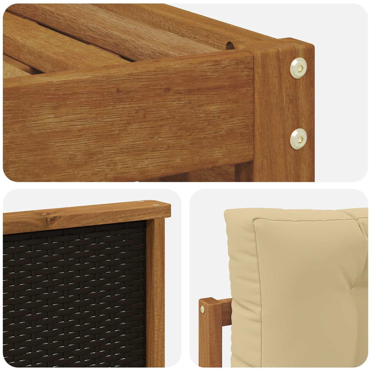 Set vanjskih sofa 6 kom. Čvrsto drvo akacije