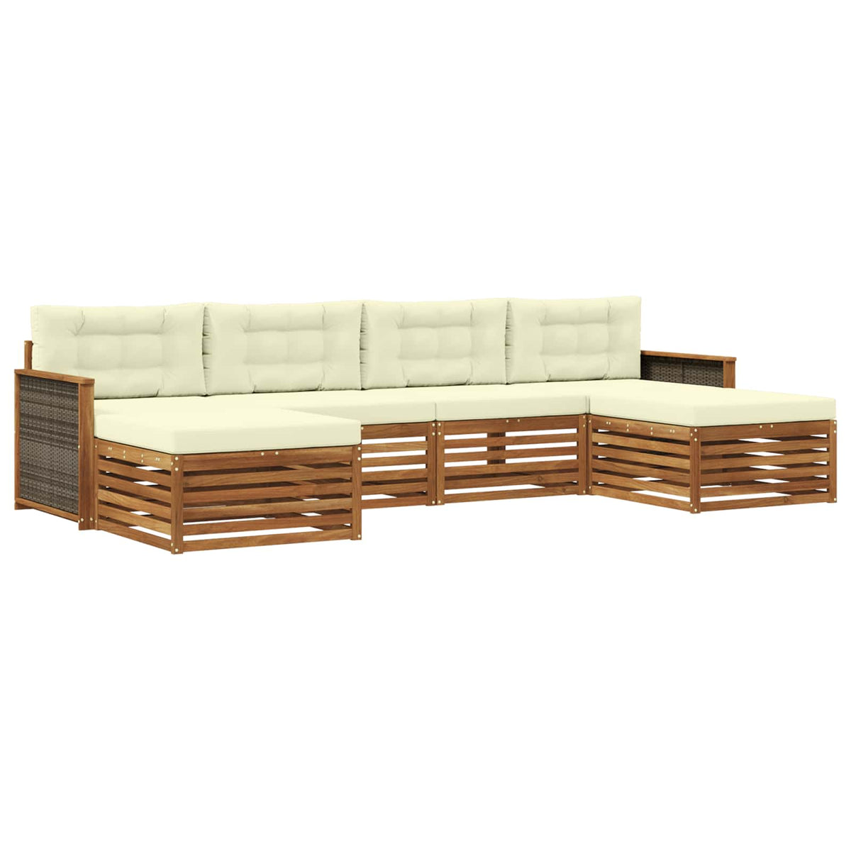 Set vanjskih sofa 6 kom. Čvrsto drvo akacije