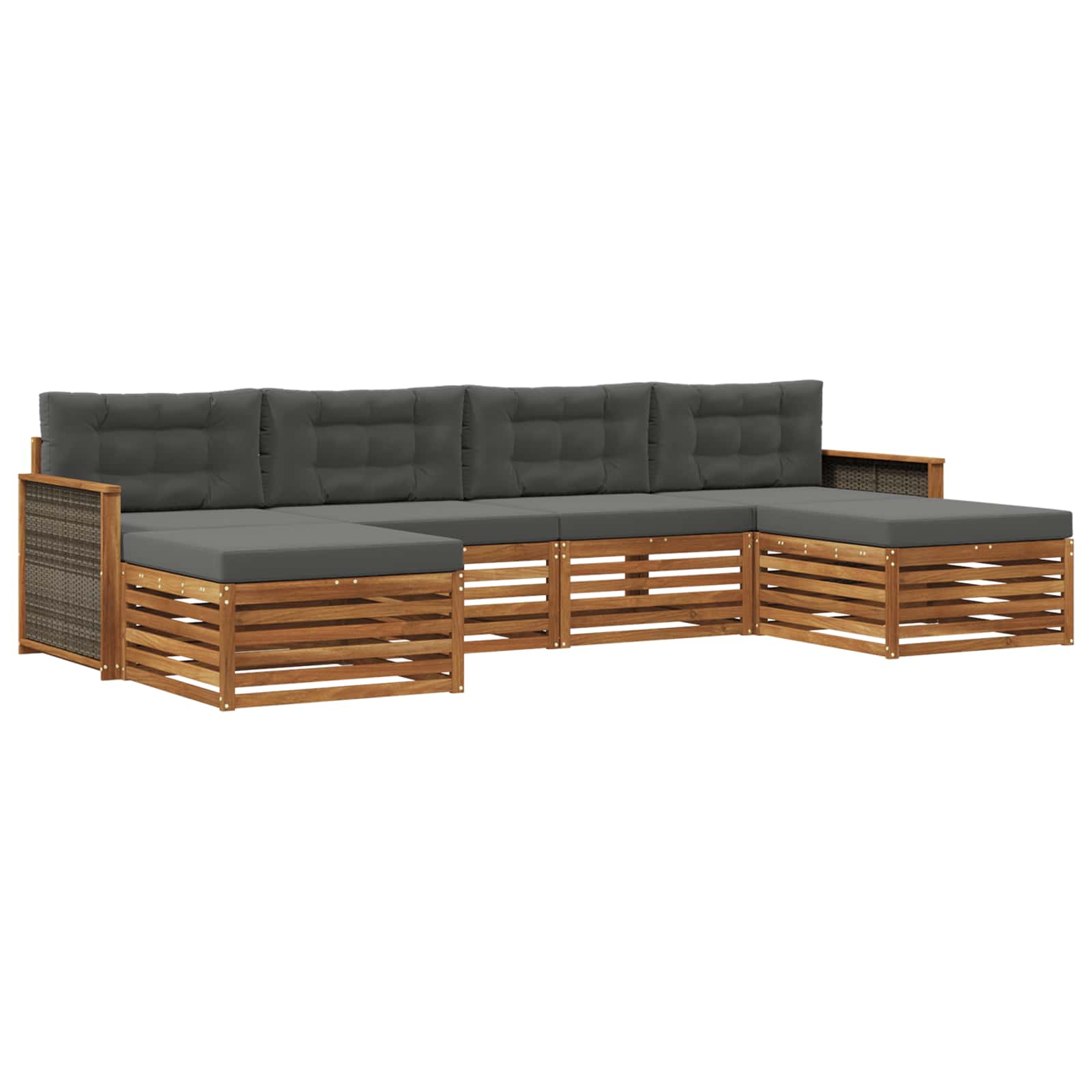 Setovi sofa s jastukom 6 pcs Čvrsto drvo akacije