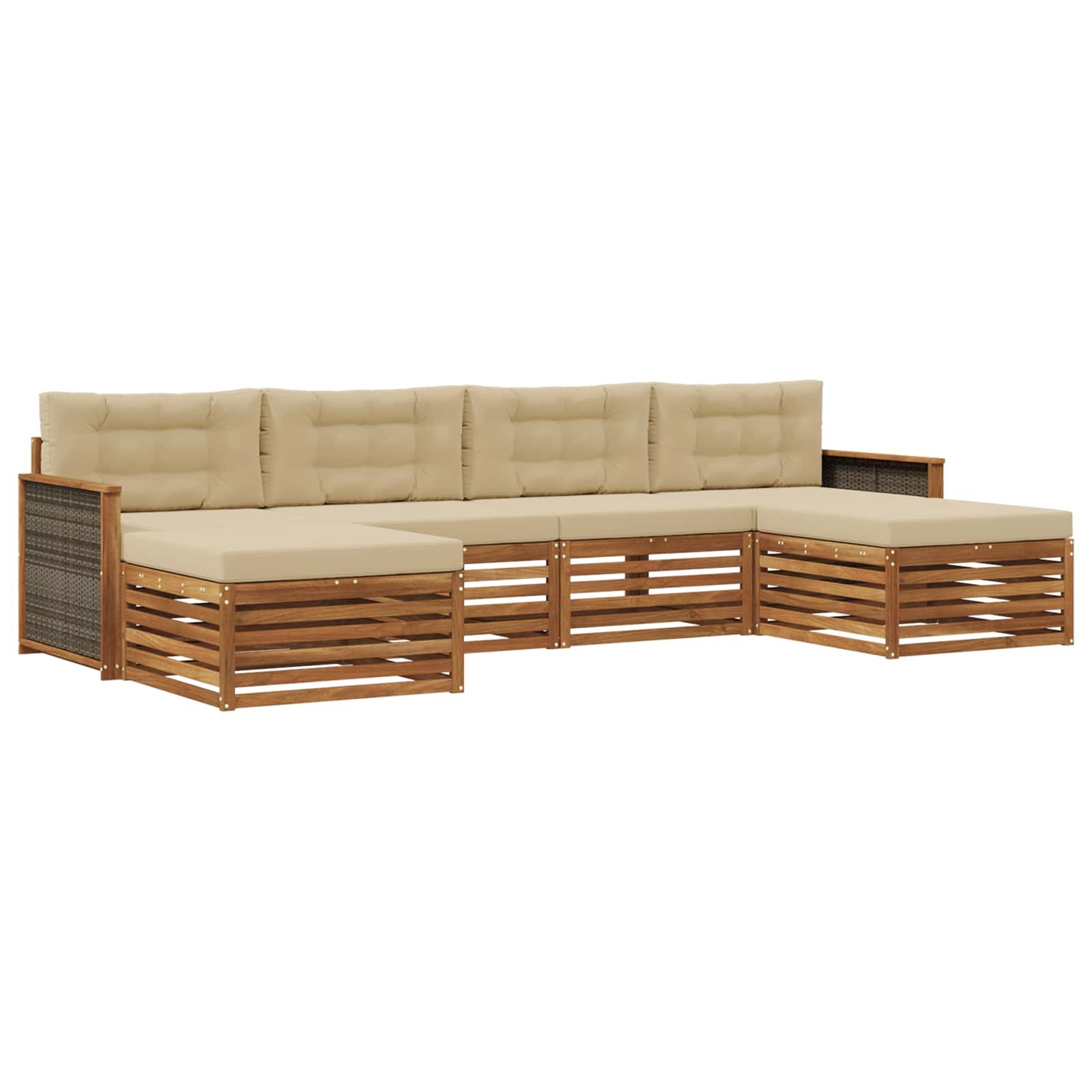Setovi sofa s jastukom 6 pcs Čvrsto drvo akacije