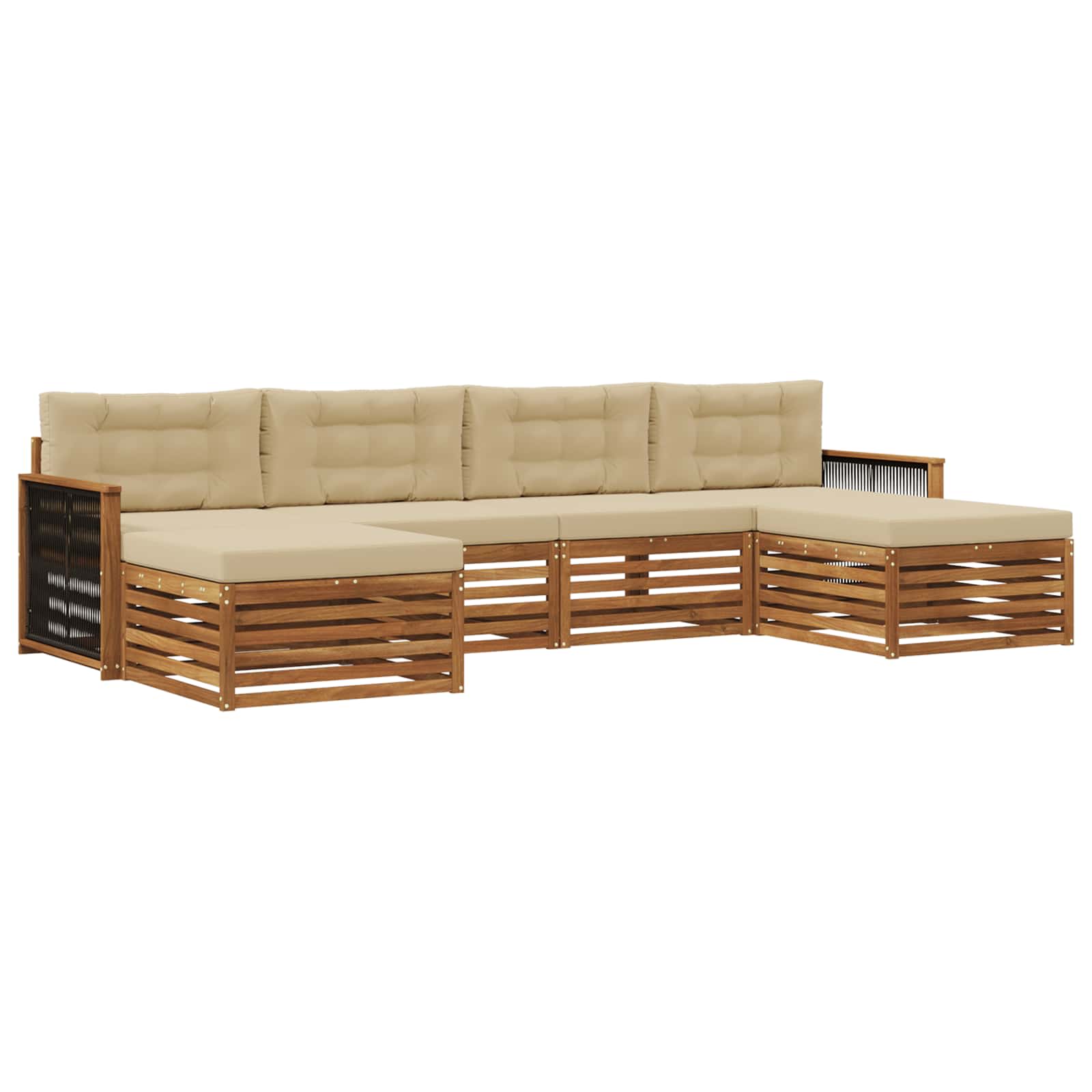 Setovi sofa s jastukom 6 pcs Čvrsto drvo akacije
