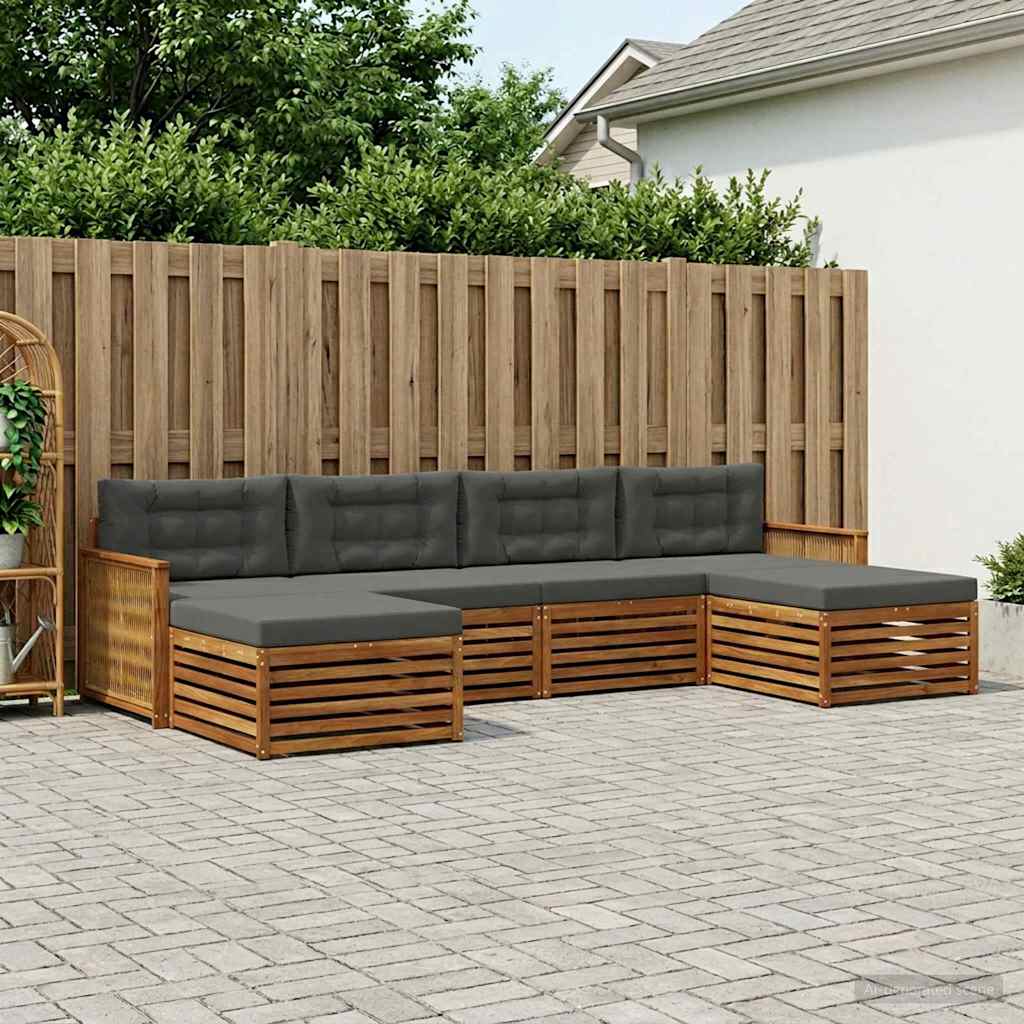 Setovi sofa s jastukom 6 pcs Čvrsto drvo akacije