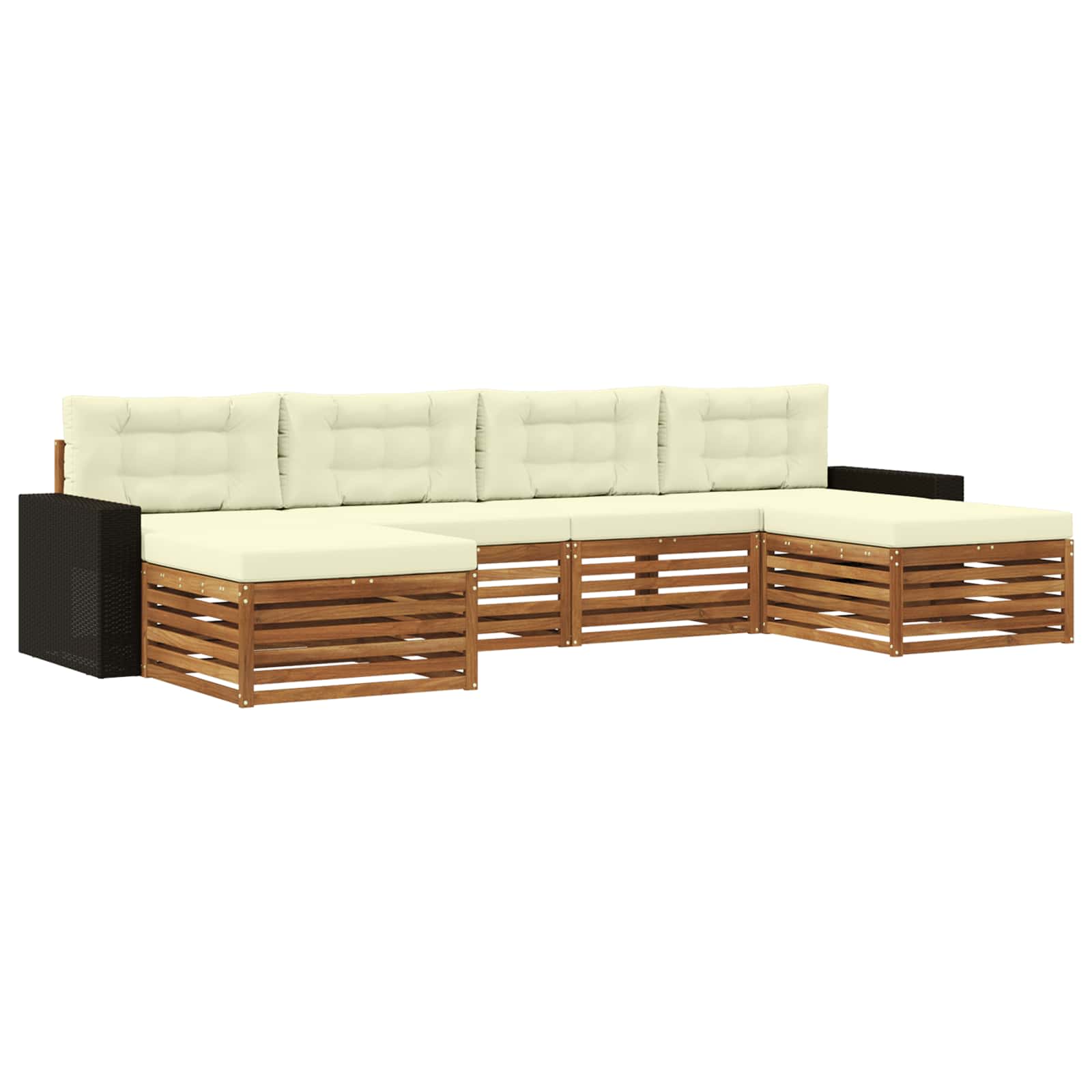 Setovi sofa s jastukom 6 pcs Čvrsto drvo akacije