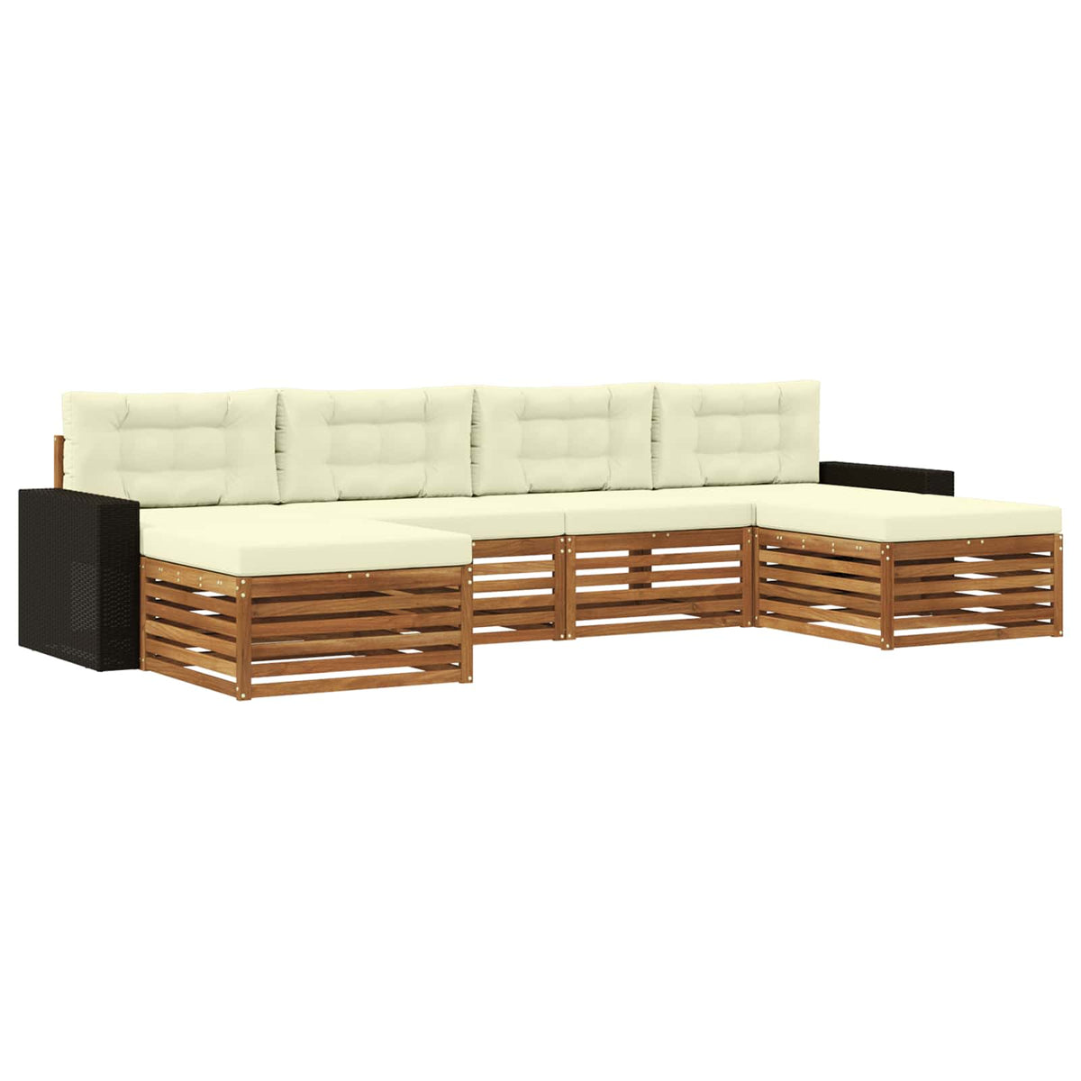 Set vanjskih sofa 6 kom. Čvrsto drvo akacije