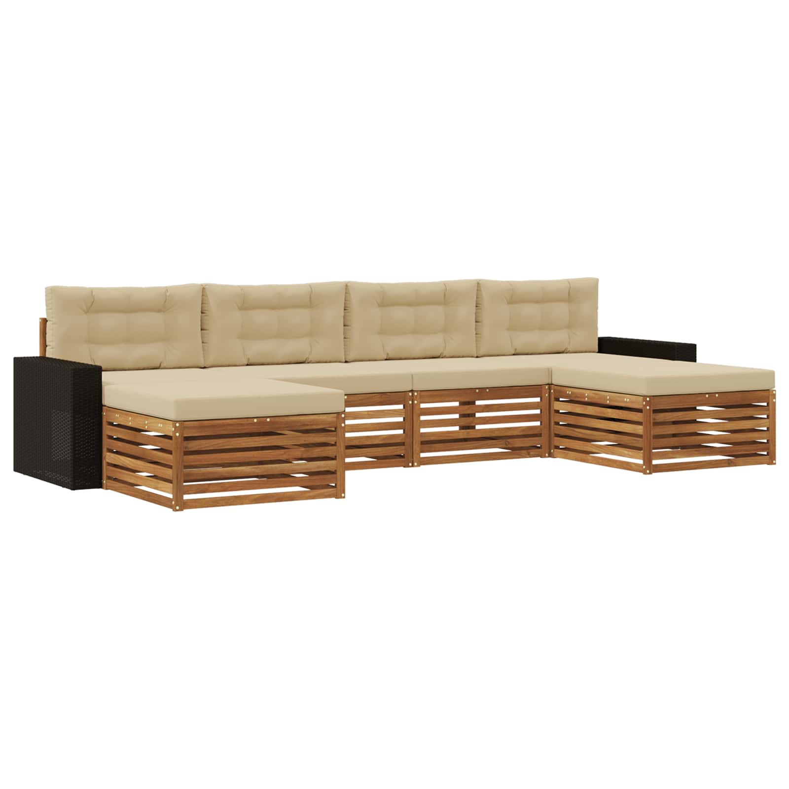 Setovi sofa s jastukom 6 pcs Čvrsto drvo akacije
